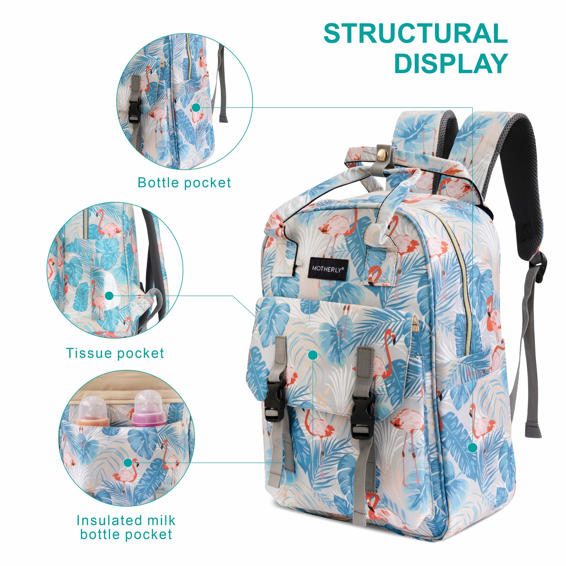Motherly Solid Diaper Bag for Moms (Black) – Water-Resistant Maternity & Travel Bag with Multiple Pockets