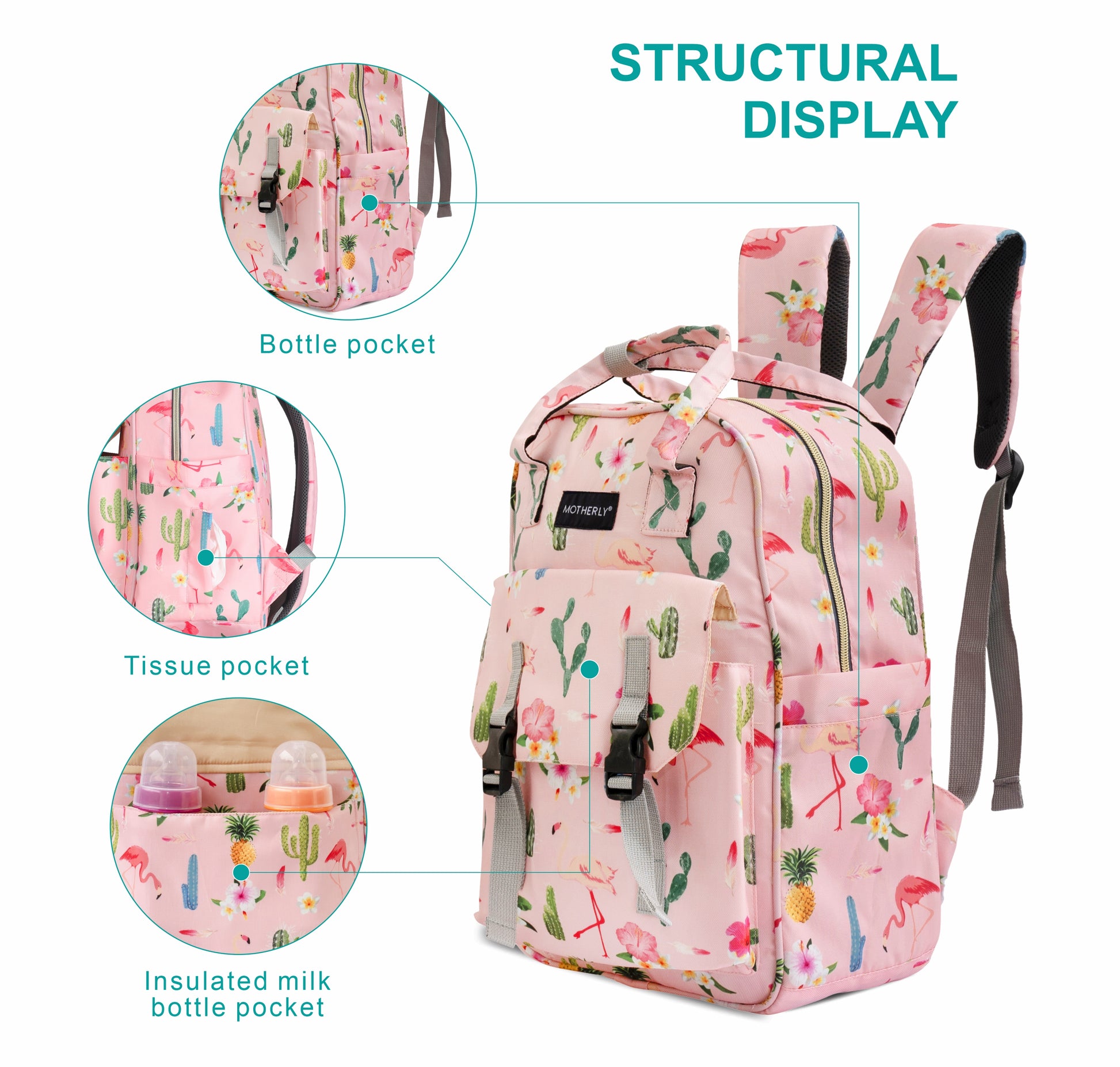 Motherly Solid Diaper Bag for Moms (Black) – Water-Resistant Maternity & Travel Bag with Multiple Pockets