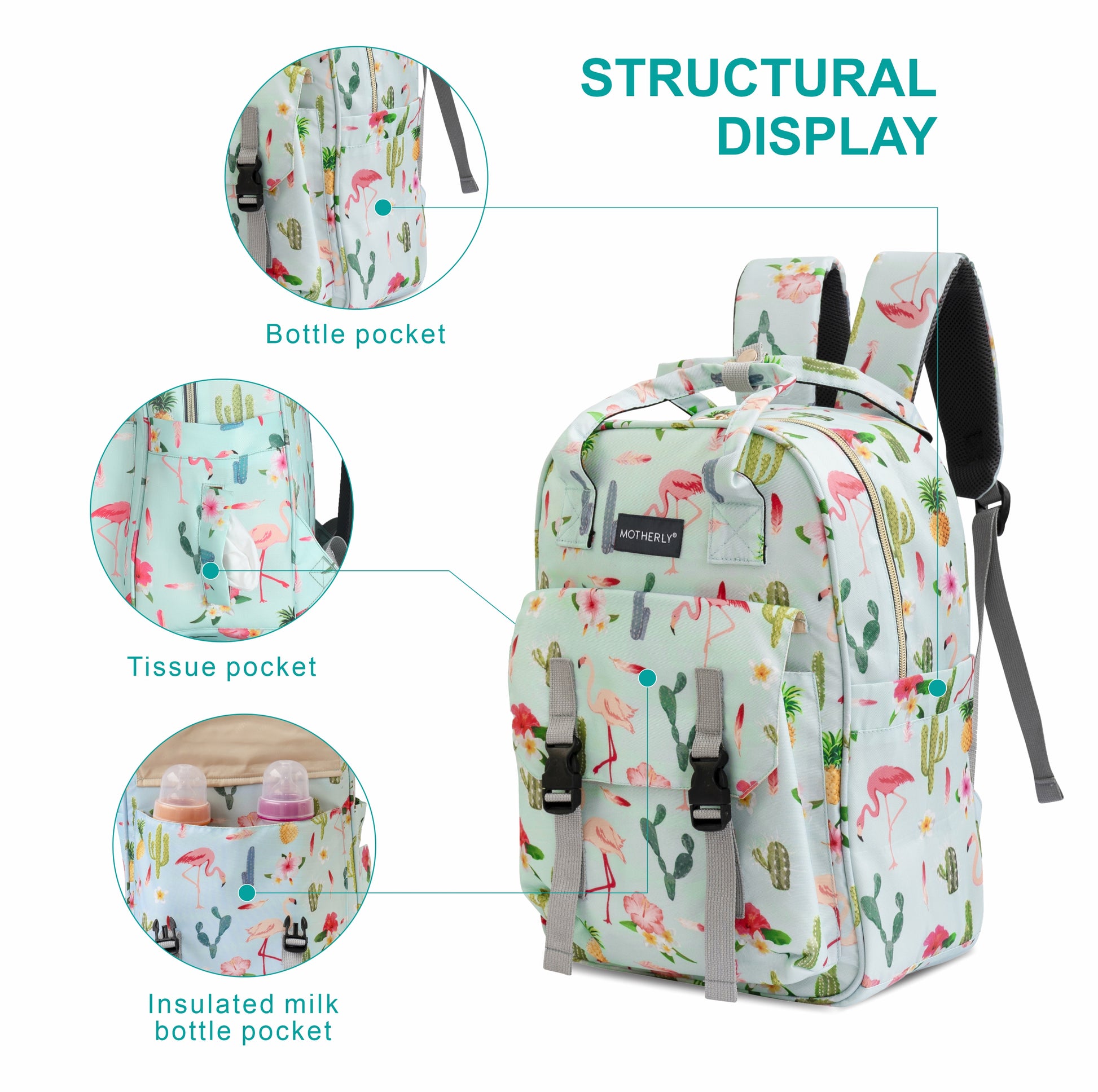 Motherly Solid Diaper Bag for Moms (Black) – Water-Resistant Maternity & Travel Bag with Multiple Pockets