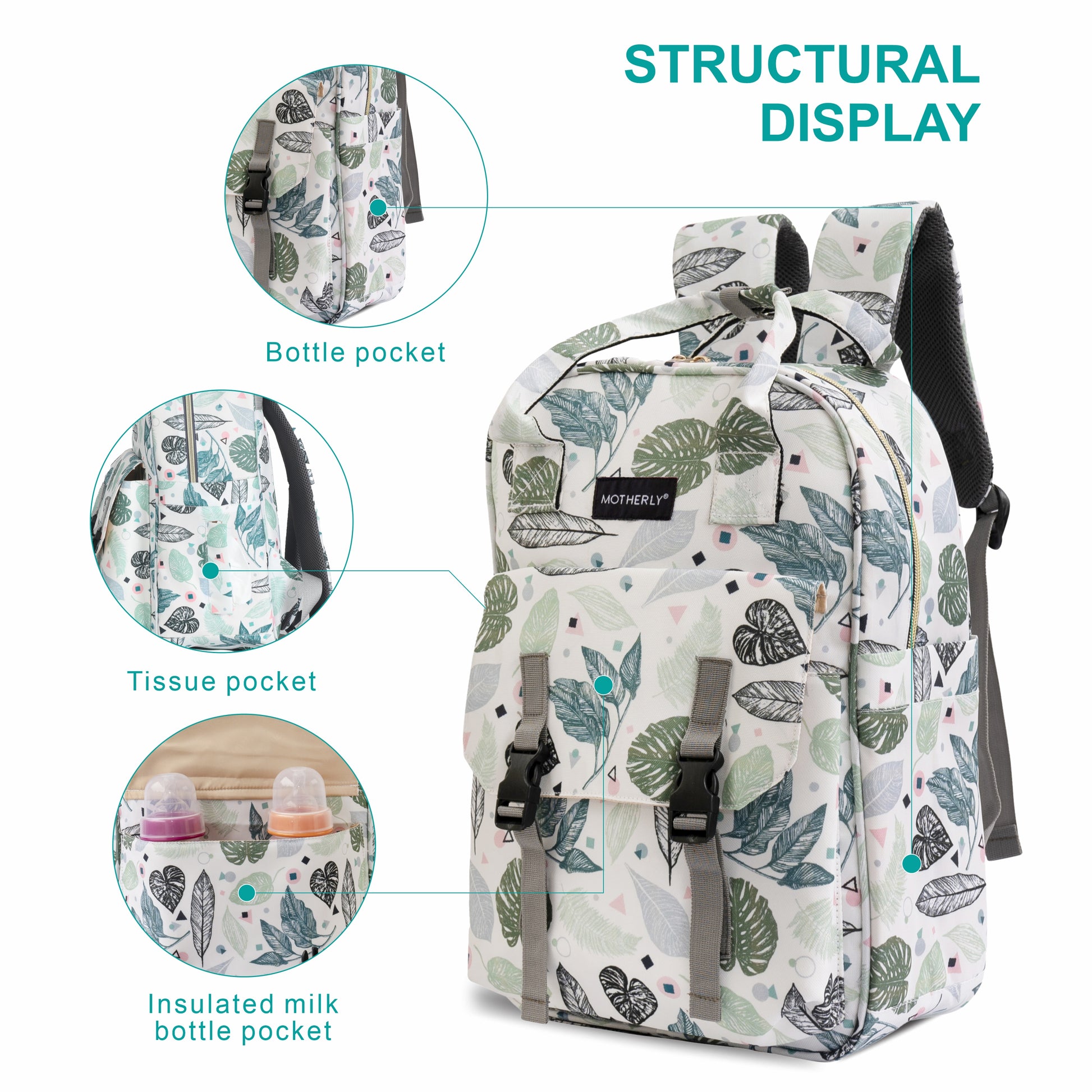 Motherly Solid Diaper Bag for Moms (Black) – Water-Resistant Maternity & Travel Bag with Multiple Pockets