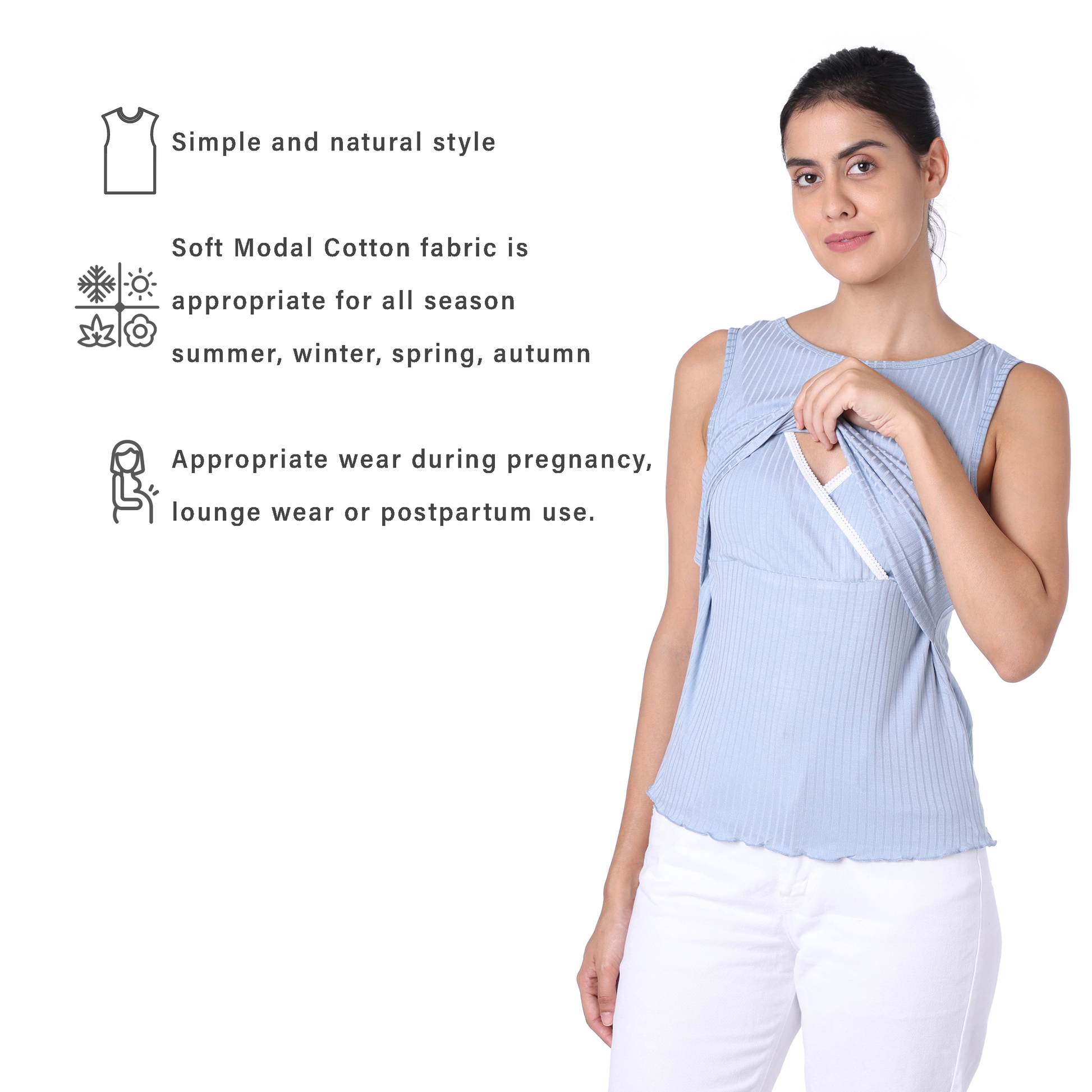 Cushy Touch Camisole N Suspender Skirt for Nursing Moms - MOTHERLY