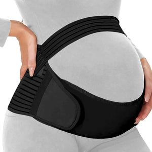 Motherly Maternity Belt for Belly Support, Pregnancy Support Belt Pre Natal-Belly Band, Adjustable & Breathable Waist Support Belt for Pregnancy, Helps in Back Pain, Pre and Postpartum (Large) - Small / Black_IN
