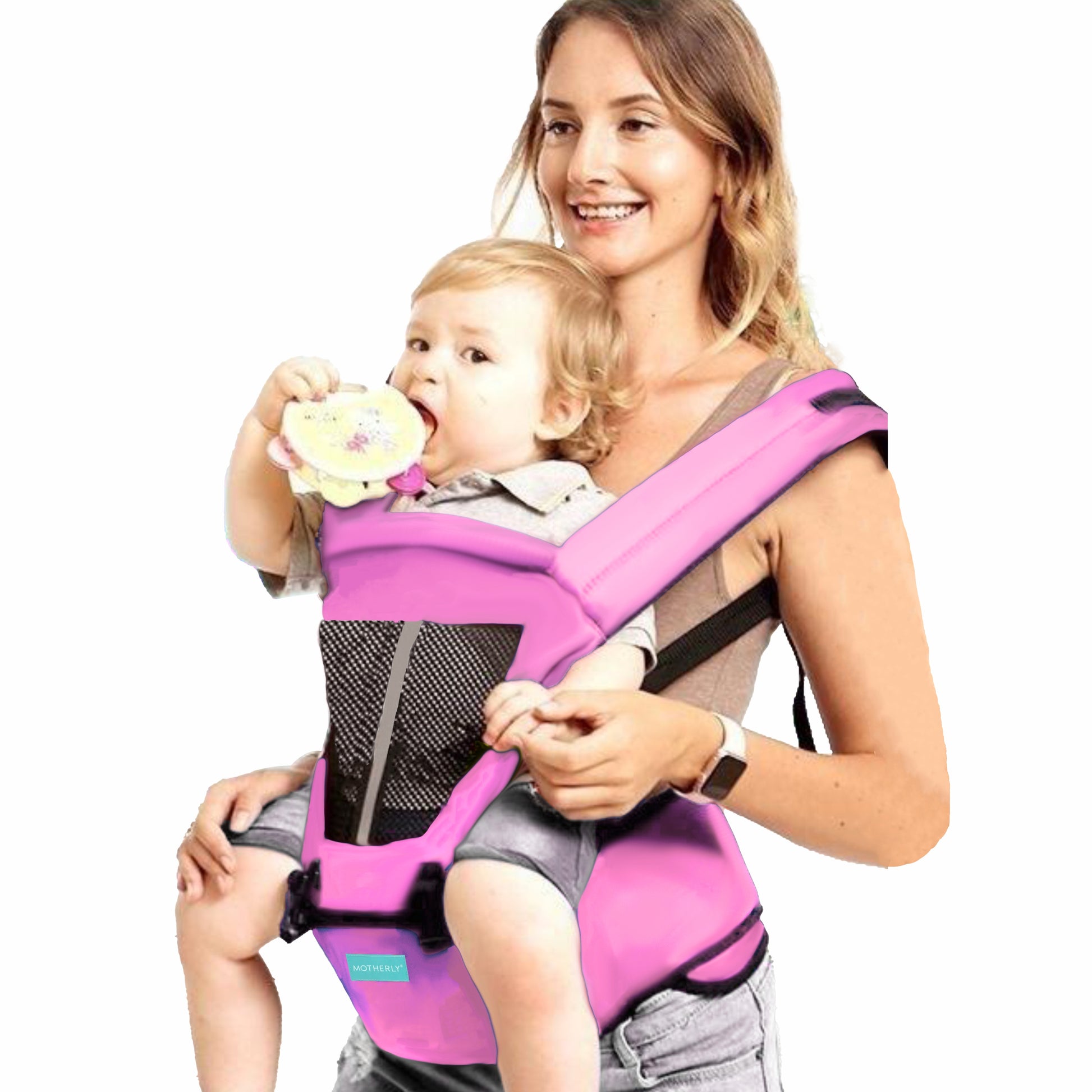 Motherly 2-in-1 Baby Carrier Bag for 6 to 36 Months - Kangaroo Style with Hip Seat for Comfort Carrying - MOTHERLY