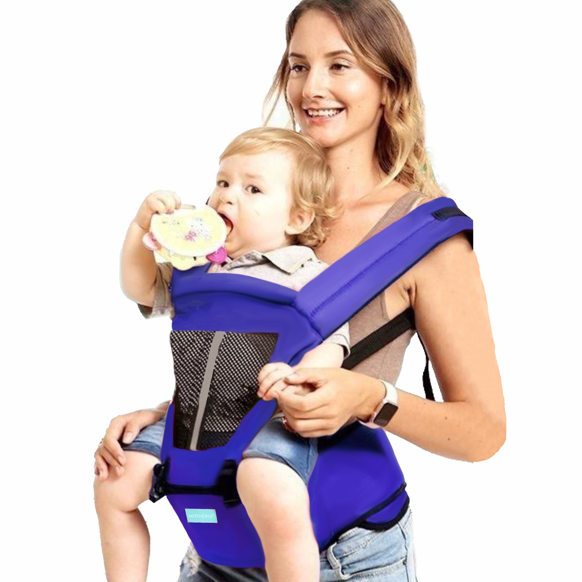 Motherly 2-in-1 Baby Carrier Bag for 6 to 36 Months - Kangaroo Style with Hip Seat for Comfort Carrying - MOTHERLY