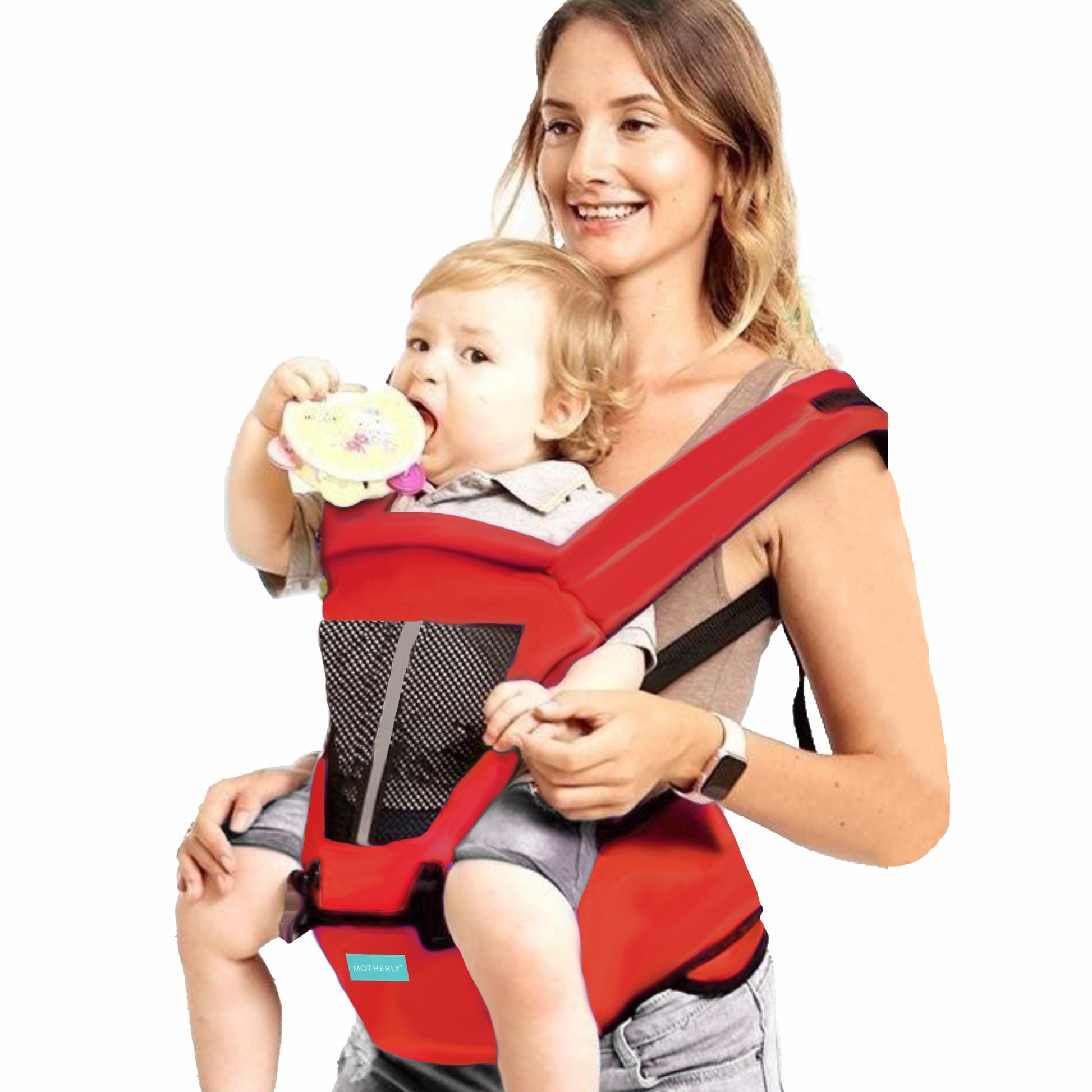 Motherly 2-in-1 Baby Carrier Bag for 6 to 36 Months - Kangaroo Style with Hip Seat for Comfort Carrying - MOTHERLY