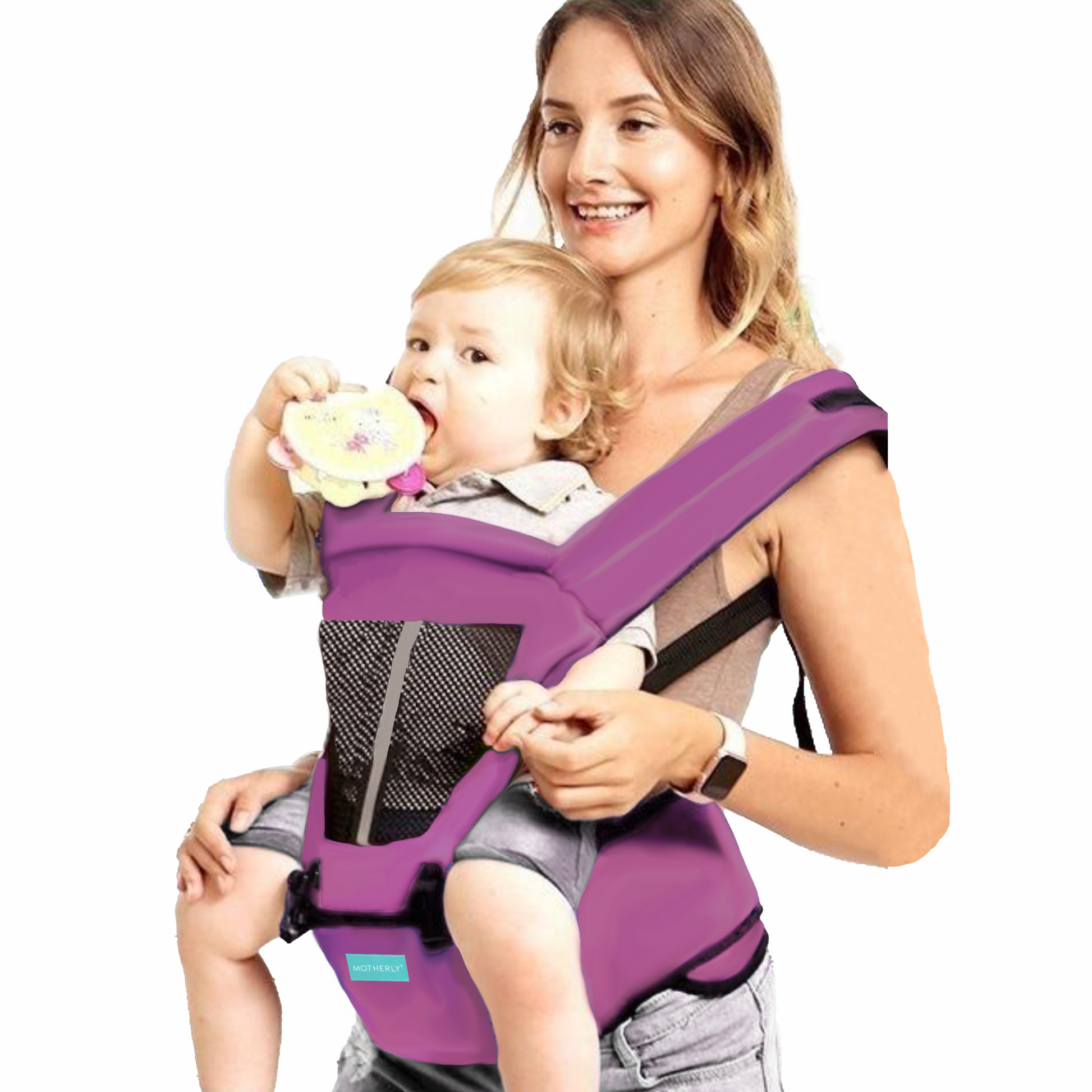 Motherly 2-in-1 Baby Carrier Bag for 6 to 36 Months - Kangaroo Style with Hip Seat for Comfort Carrying - MOTHERLY