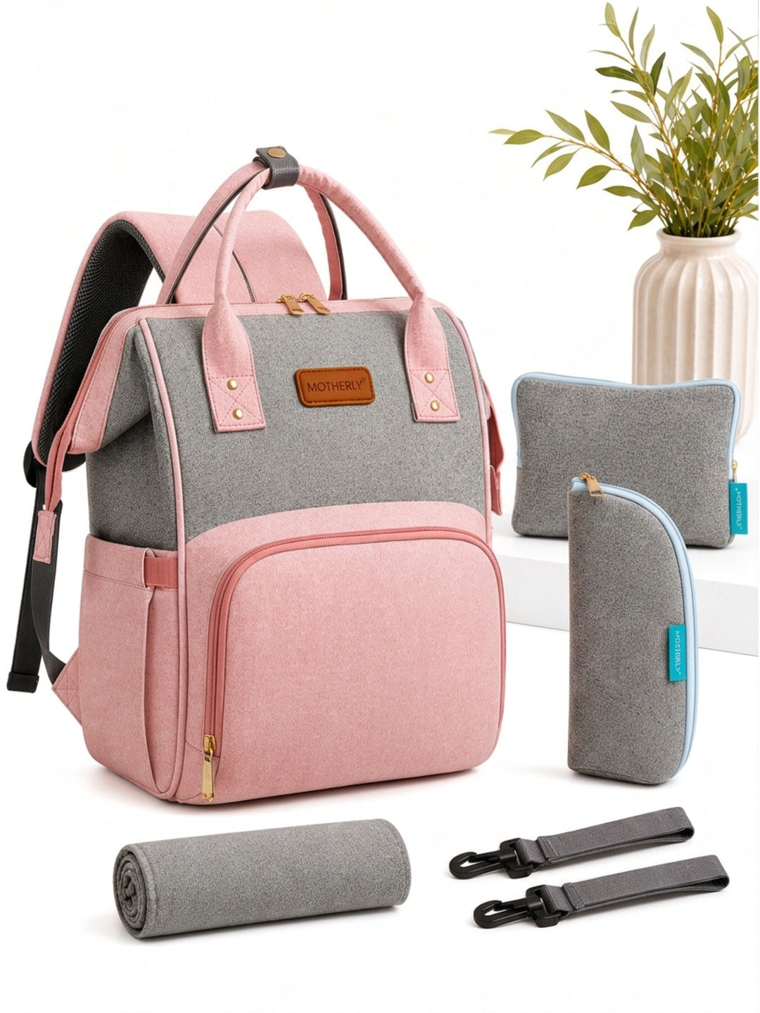 Motherly Envy Diaper Bag for Moms – Spacious, Waterproof Travel & Maternity Bag with Accessories