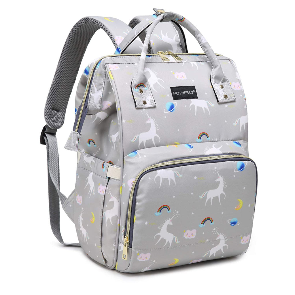 Motherly Patented Diaper Bag Backpack for Moms | Waterproof Baby Travel & Maternity Bag | Spacious Nappy Bag with Insulated Bottle Pockets & Warranty  (Elegant Series)