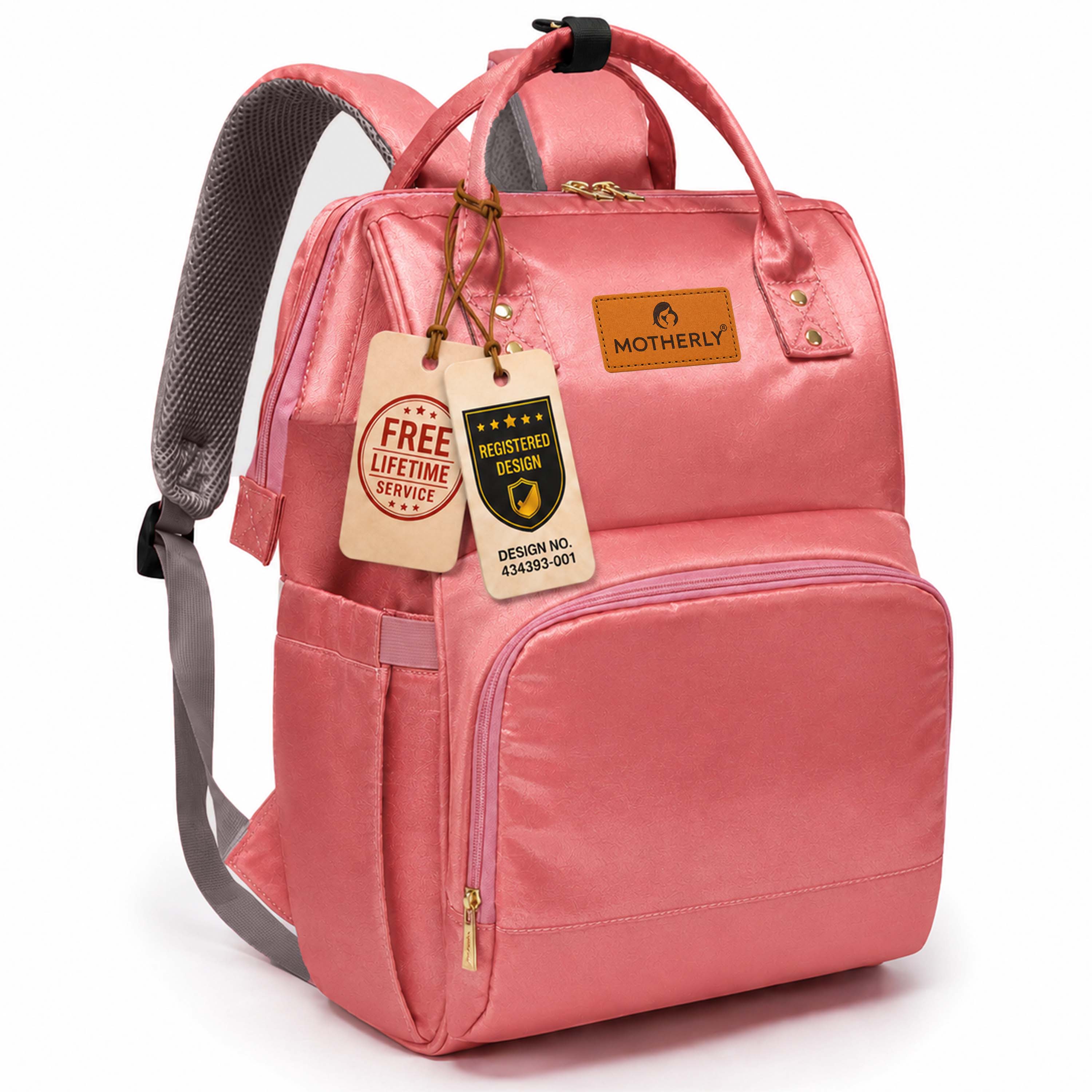 Motherly Patented Diaper Bag for Moms & Newborn Baby, Maternity Travel & Hospital Bag, Water-Resistant Baby Care Organizer with Multiple Storage Pockets (Everyday Series)