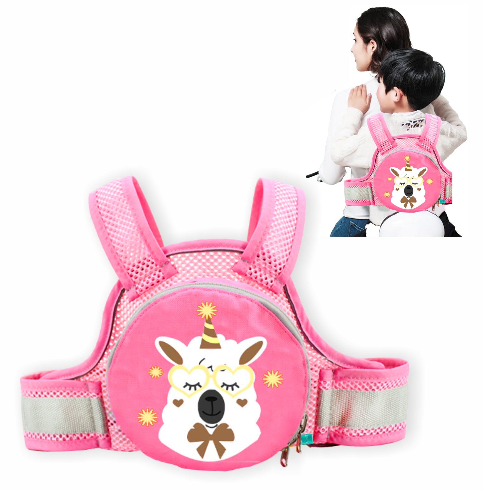 Motherly Children's Motorcycle Safety Harness Safe, Stylish Riding Companion with Two Wheeler Child Safety Belt - MOTHERLY
