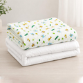 Motherly 100% Organic Cotton Reversible Quilted Flannel Winter Blanket, Baby Blanket with Inbuilt Quilt & Removable Cover, Breathable Ultrasoft AC Blanket for Baby Boy & Girl (190x105 cm) 0-24 Months