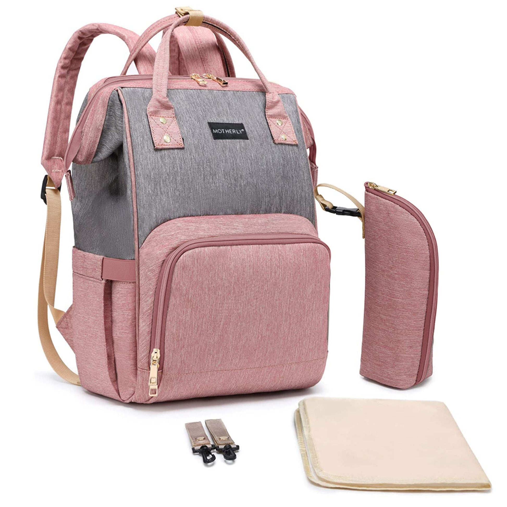 Motherly Crown Diaper Bag for Mothers for Travel with Mat, Stroller Hook, Bottle Cover/Multipocket Baby Bag/Water-resistant Diaper bags for mom/Maternity Bags for Mother and Baby - MOTHERLY