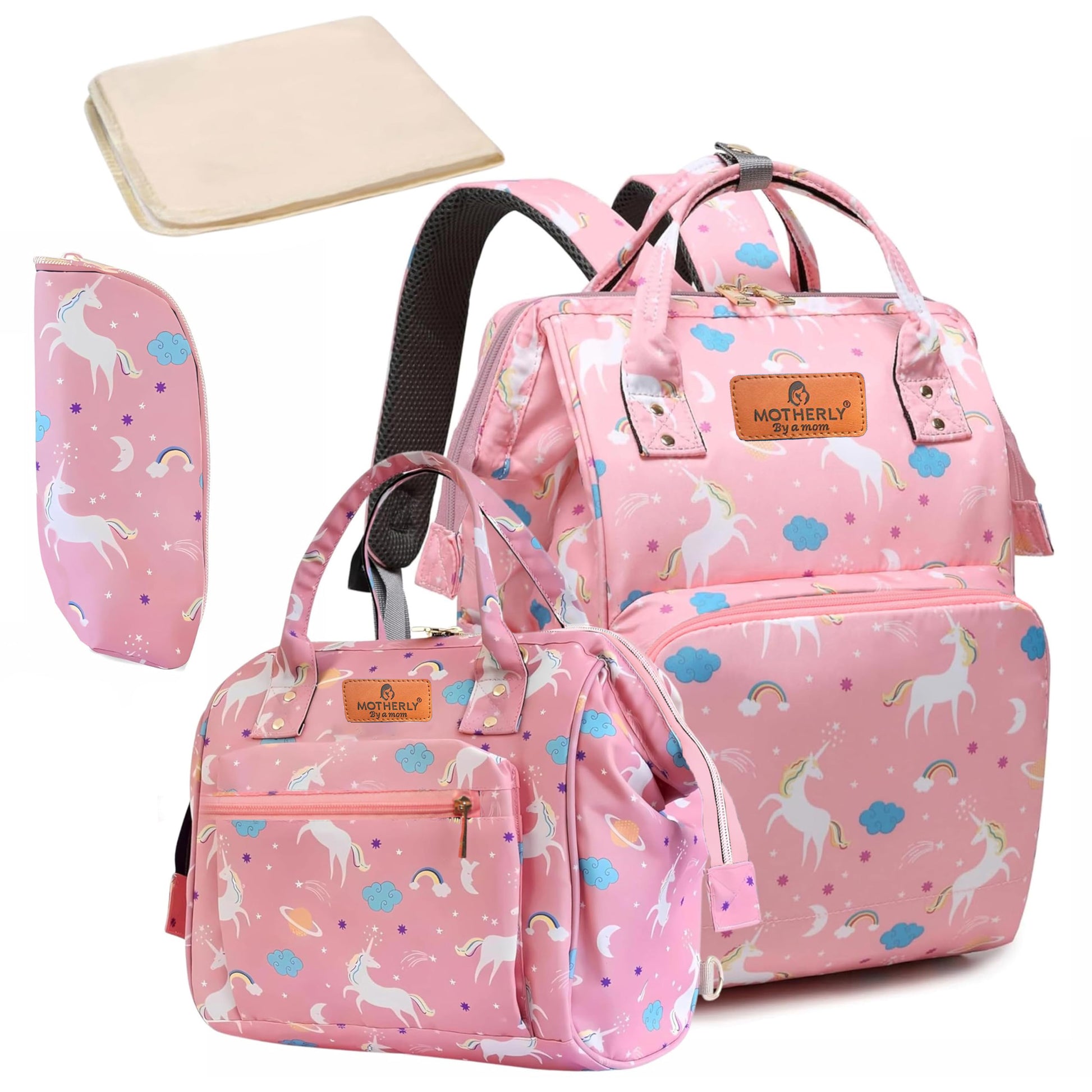 Motherly Elegant Diaper Bag for Moms – Water-Resistant Maternity & Travel Bag with Multiple Pockets & Warranty