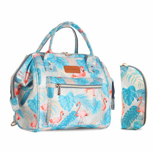 Motherly Mini Diaper Bag for Mothers | Small Diaper handbag for mom for Travel - Flamingo