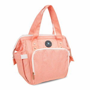 Motherly Mini Diaper Bag for Mothers | Small Diaper handbag for mom for travel (Green Leaf) - Orange