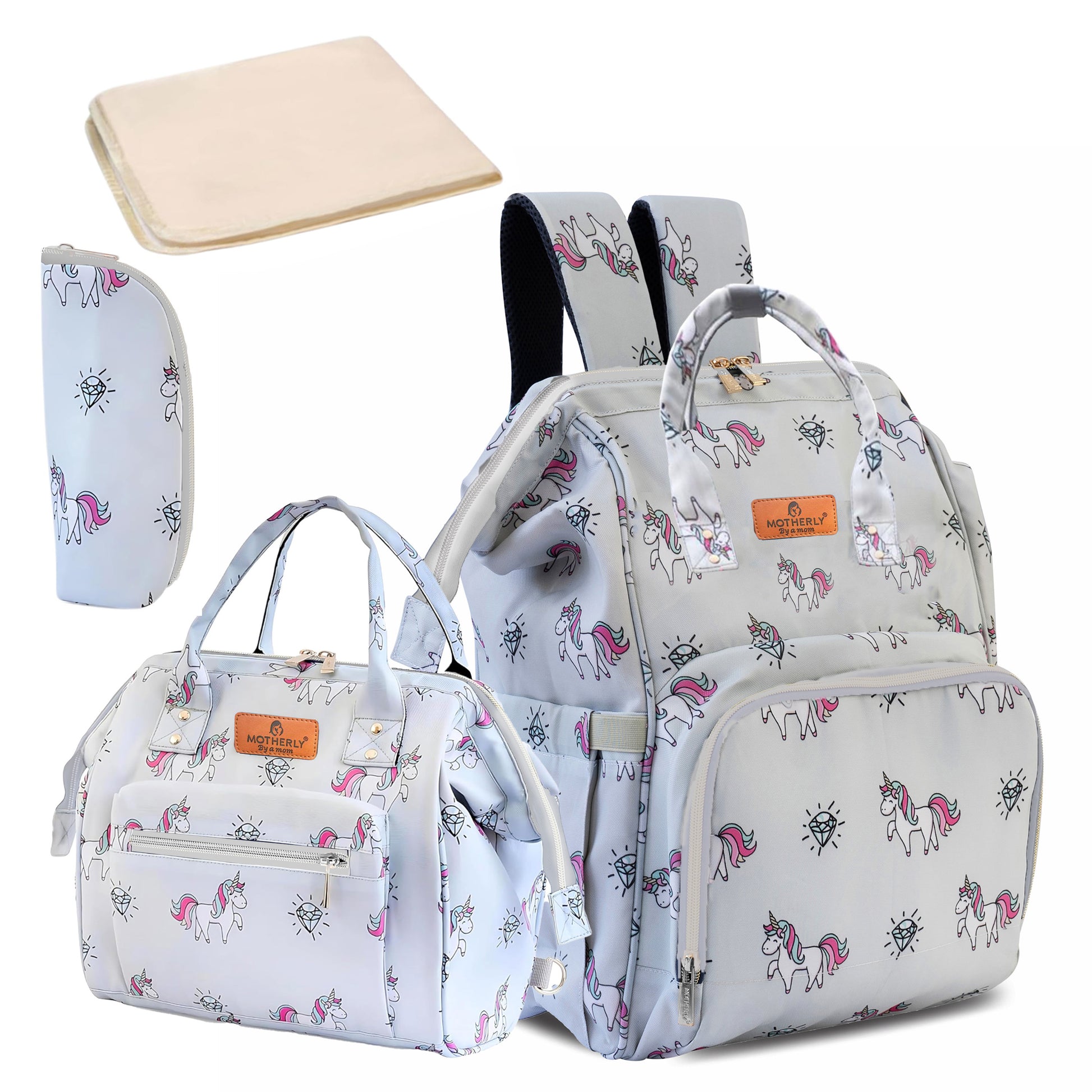 Motherly Elegant Diaper Bag for Moms – Water-Resistant Maternity & Travel Bag with Multiple Pockets & Warranty