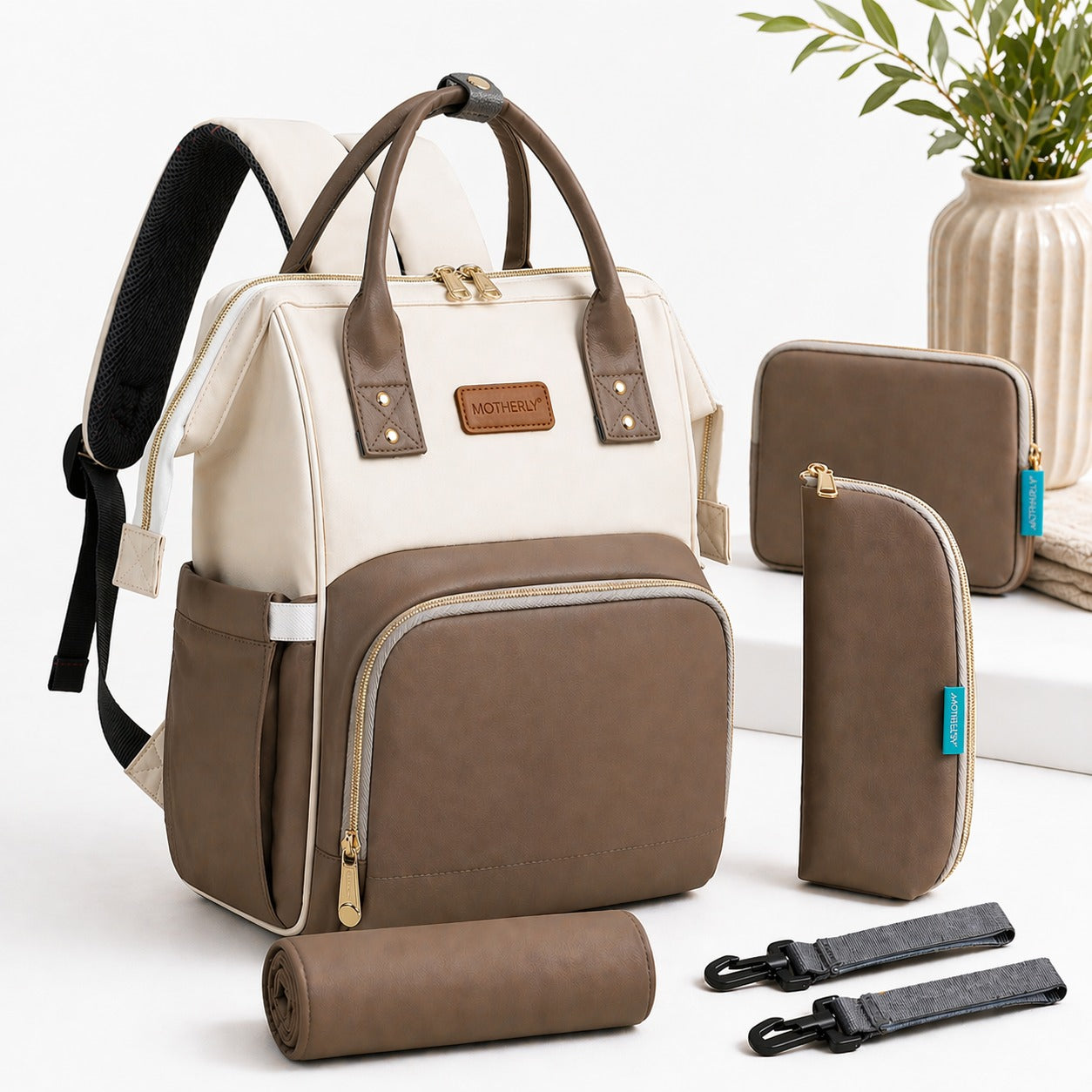 Motherly Envy Diaper Bag for Moms – Spacious, Waterproof Travel & Maternity Bag with Accessories