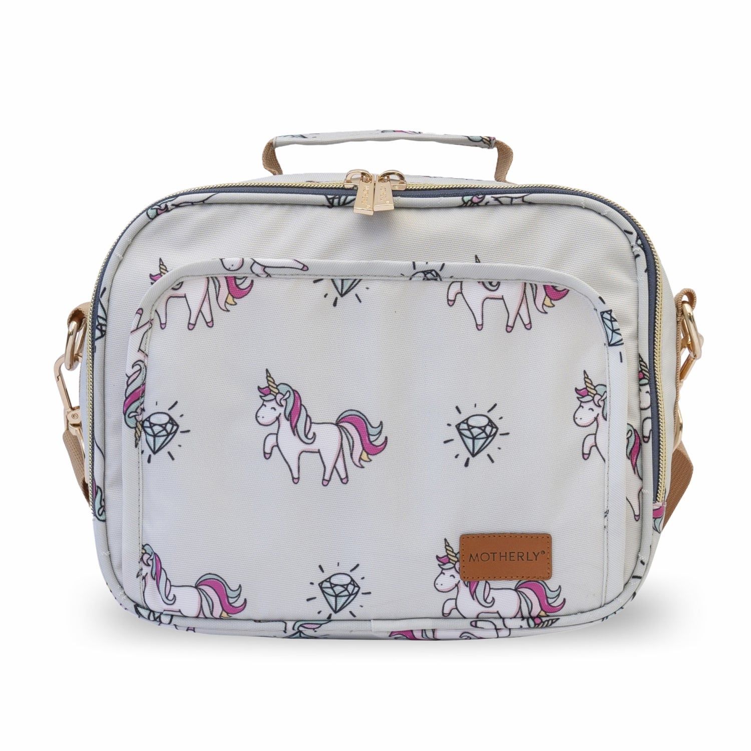 Motherly Mini Diaper Bag for Moms (Unicorn Blue) – Water-Resistant Travel & Maternity Handbag with Multiple Pockets