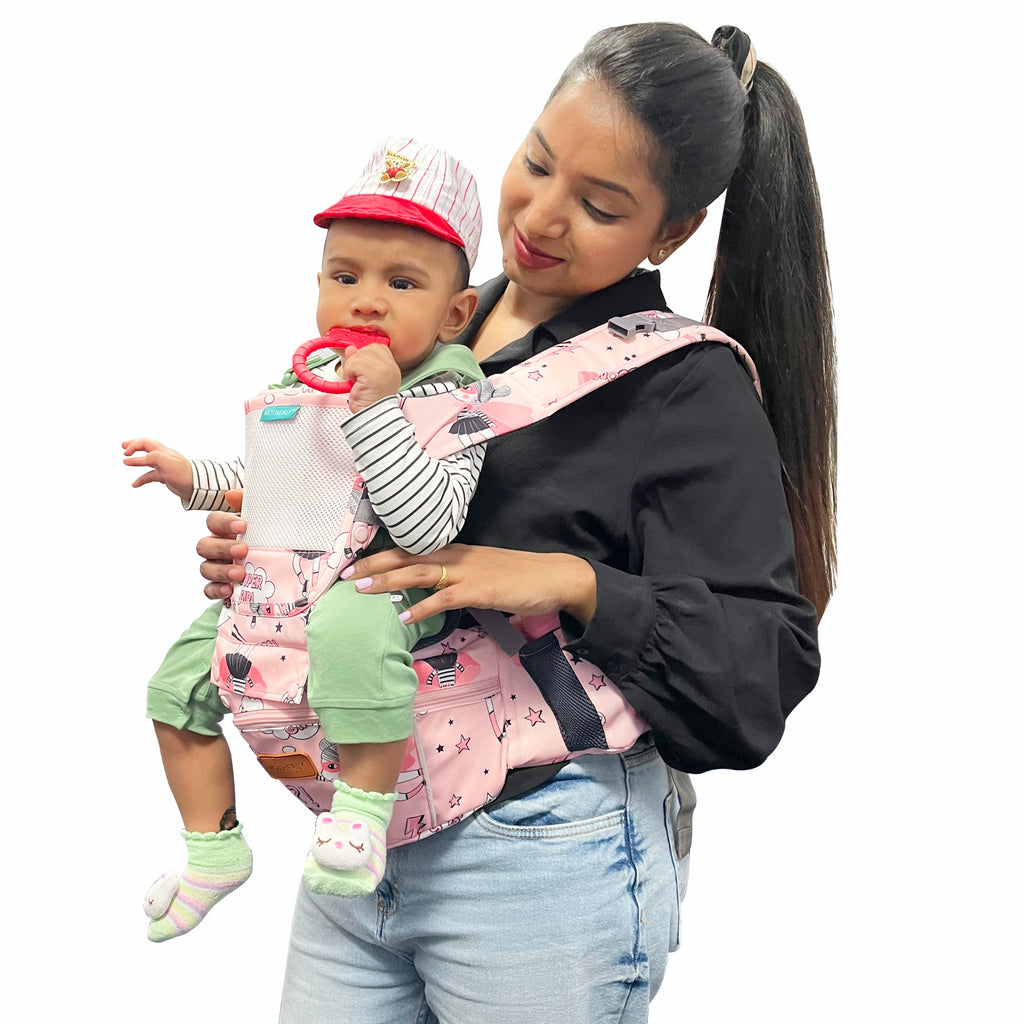 Motherly 6-in-1 Kangaroo Style with Hip Seat for Comfort Carrying Baby Carrier Bag - MOTHERLY