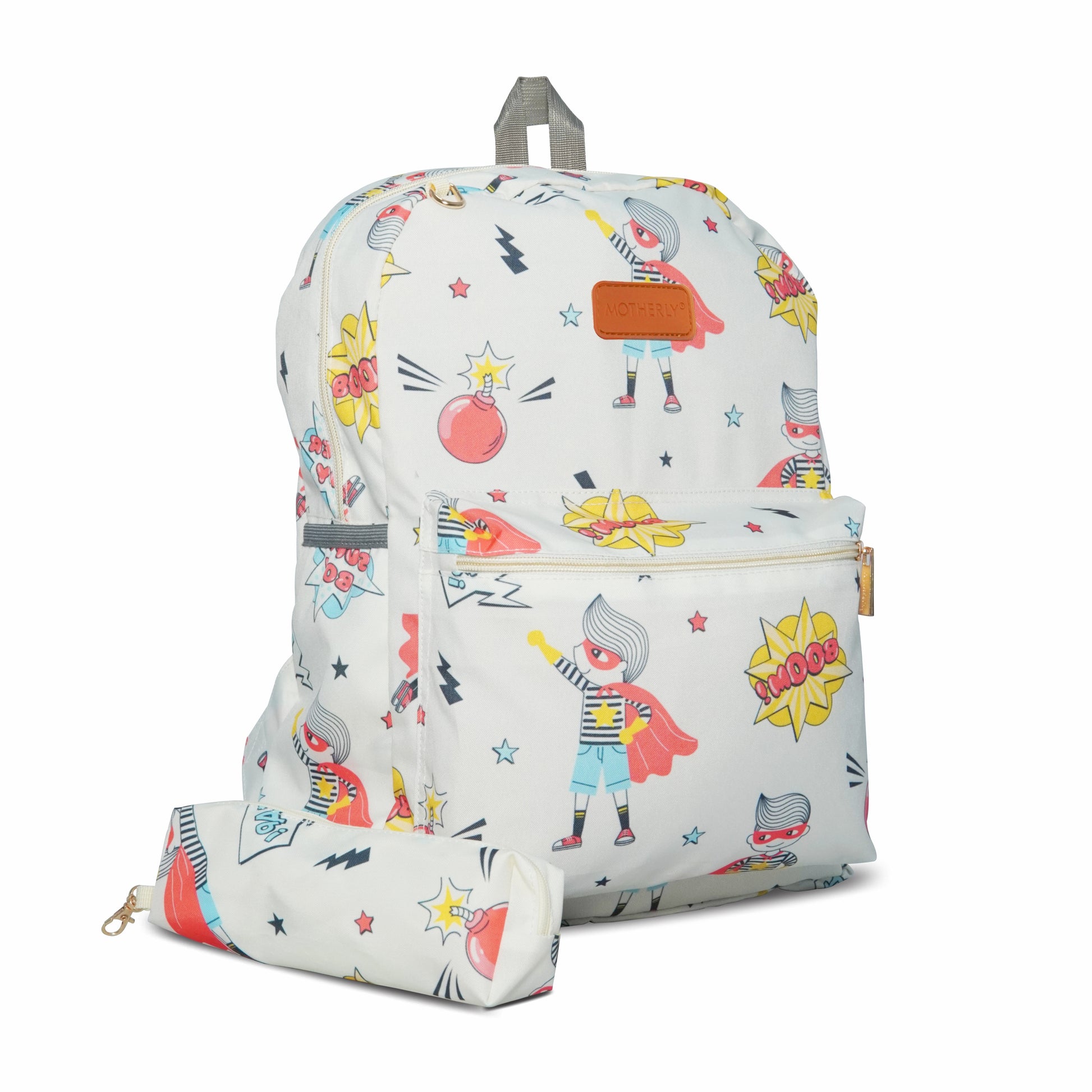 Motherly Kindergarten Backpack, Daycare Bags for Kids, Creche Bag Backpack Casual Backpack Picnic Bag for Kids, Unisex School Bag for Boys & Girls with Free Pencil Stationery Pouch (16 Inch) - MOTHERLY