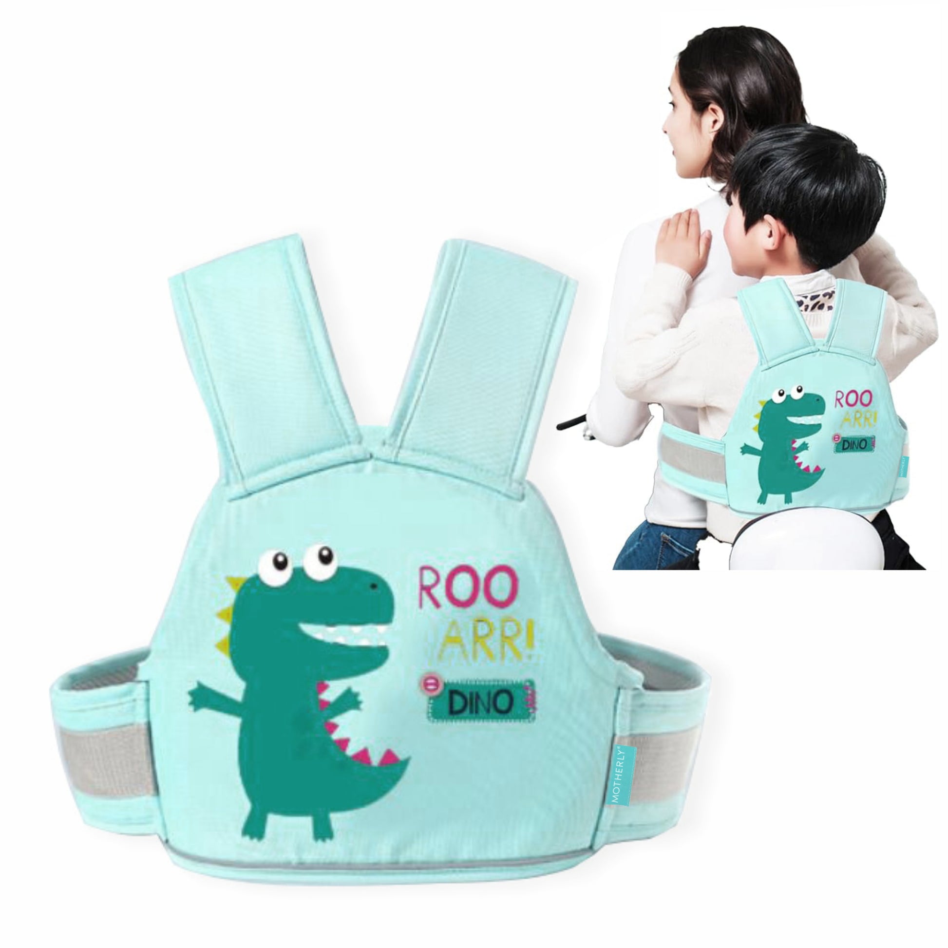 Motherly Children's Motorcycle Safety Harness Safe, Stylish Riding Companion with Two Wheeler Child Safety Belt - MOTHERLY