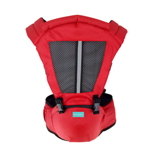 Motherly 2-in-1 Baby Carrier Bag for 6 to 36 Months - Kangaroo Style with Hip Seat for Comfort Carrying (Style2 - 2 in 1- Red) - Red