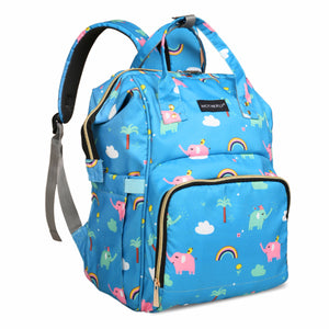 Motherly Flame Printed Diaper Bag for Mothers for Travel, Maternity Bag for Newborn Baby, Mother Travelling Bag, Multipocket Water Resistant, Hospital Bag for Mom with Warranty - Green Elephant