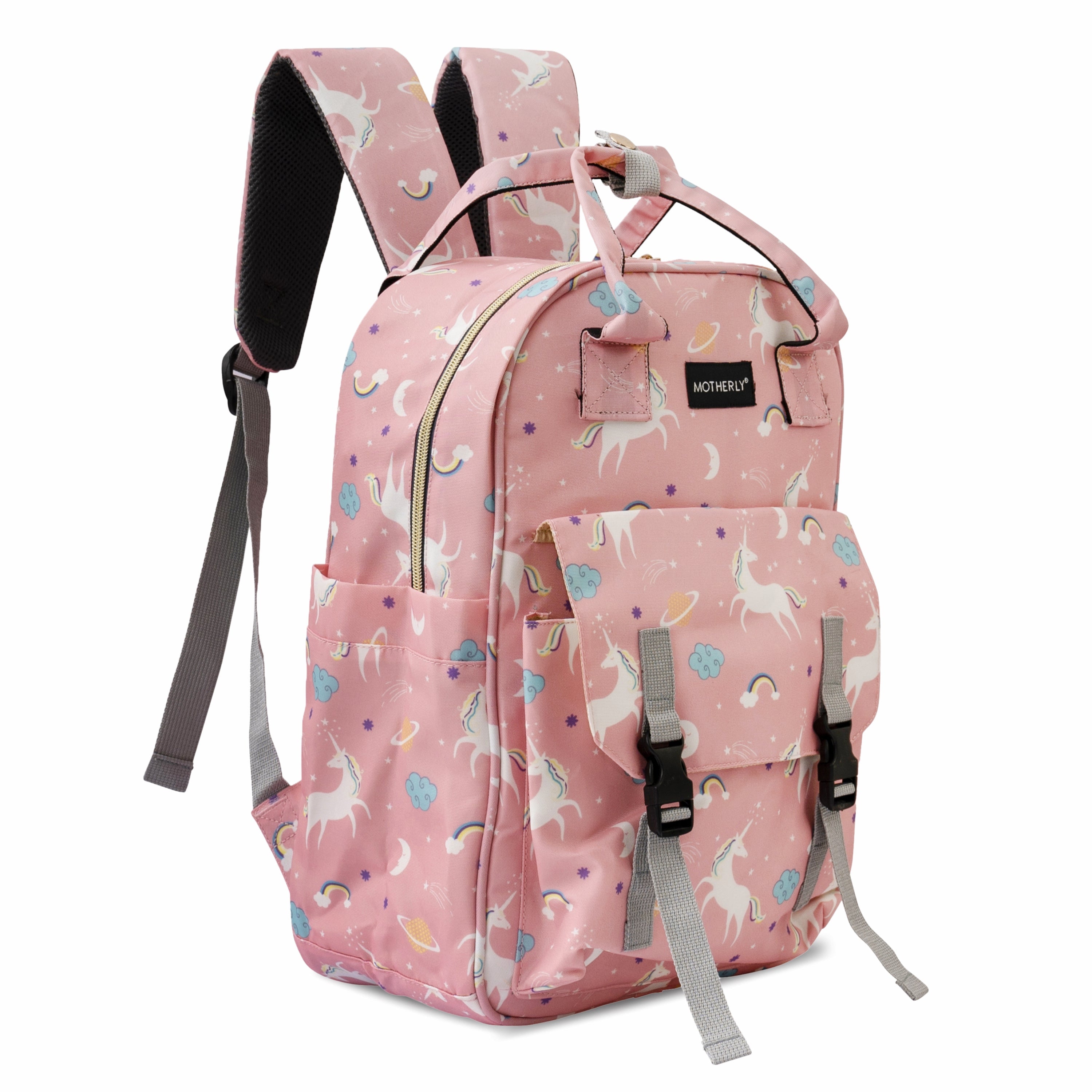 Motherly Solid Diaper Bag for Moms (Black) – Water-Resistant Maternity & Travel Bag with Multiple Pockets