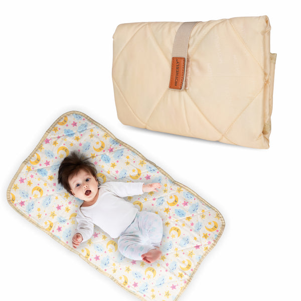 Motherly Diaper Changing Mat for Newborn Baby, Reusable Portable Changing Pad, Crib Mat for Baby, Sleeping Mattress for Boys & Girls (72 x 42 cm, 0-12 Months) - MOTHERLY