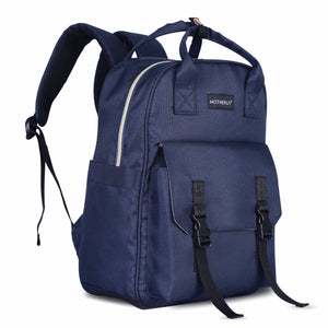 Motherly Solid Diaper Bag for Mothers for Travel, Maternity Bag for Newborn Baby, Mothers Travelling Bag, Multiple Pocket Water Resistant Baby Bag, Hospital Bag for moms (Black) - Navy Blue