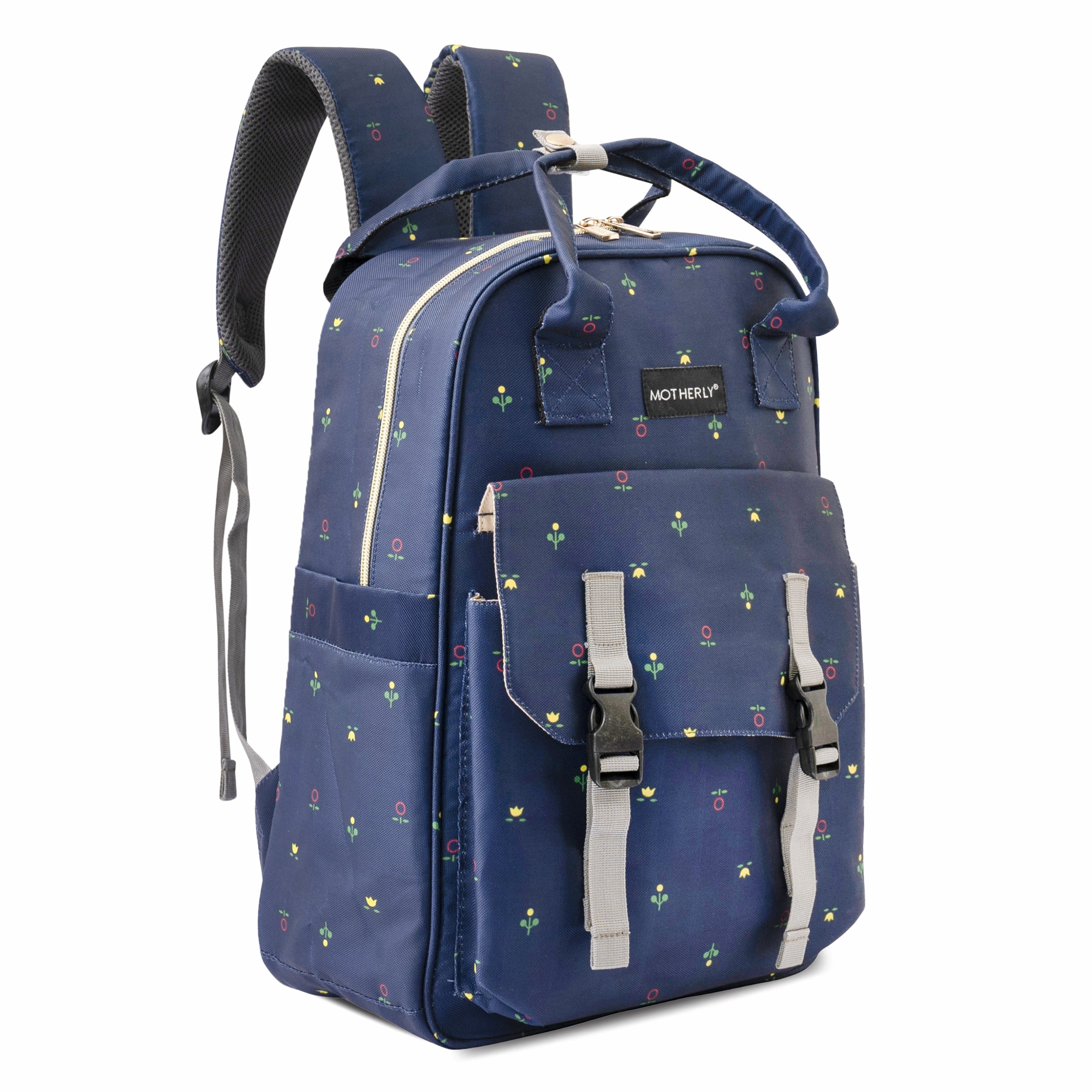 Motherly Solid Diaper Bag for Moms (Black) – Water-Resistant Maternity & Travel Bag with Multiple Pockets