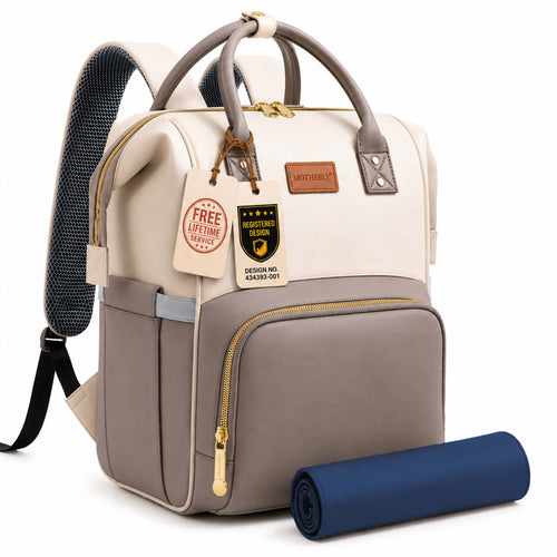 Motherly Patented Design Maternity Diaper Bag with Accessories | Waterproof Baby Travel Bag | Multi-Pocket Organizer for Newborn Essentials & Hospital Use (Envy Series)