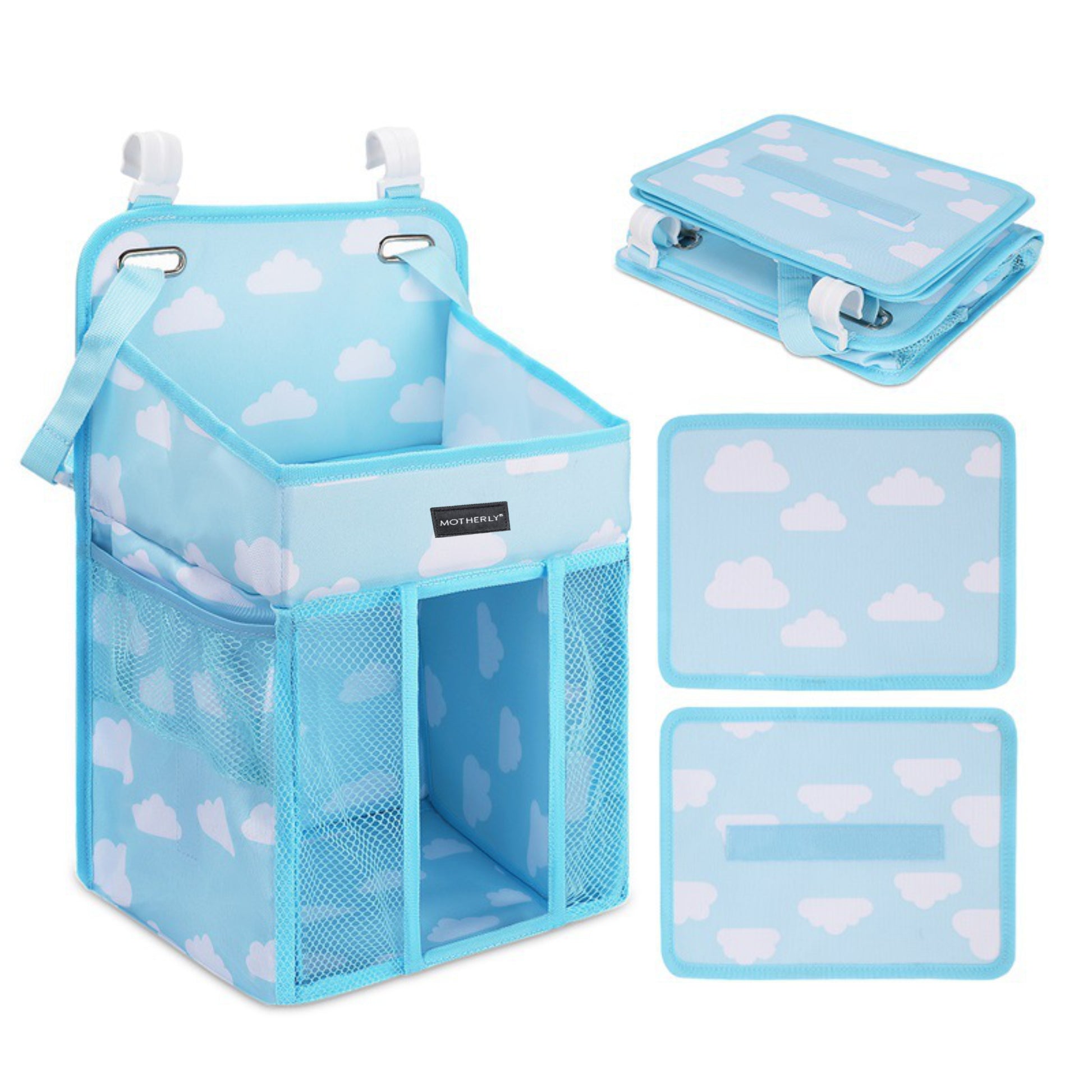 Motherly Baby Crib Organizer Hanging Diaper Storage Detachable Multiple Pockets Stackable Nursery Essentials - MOTHERLY