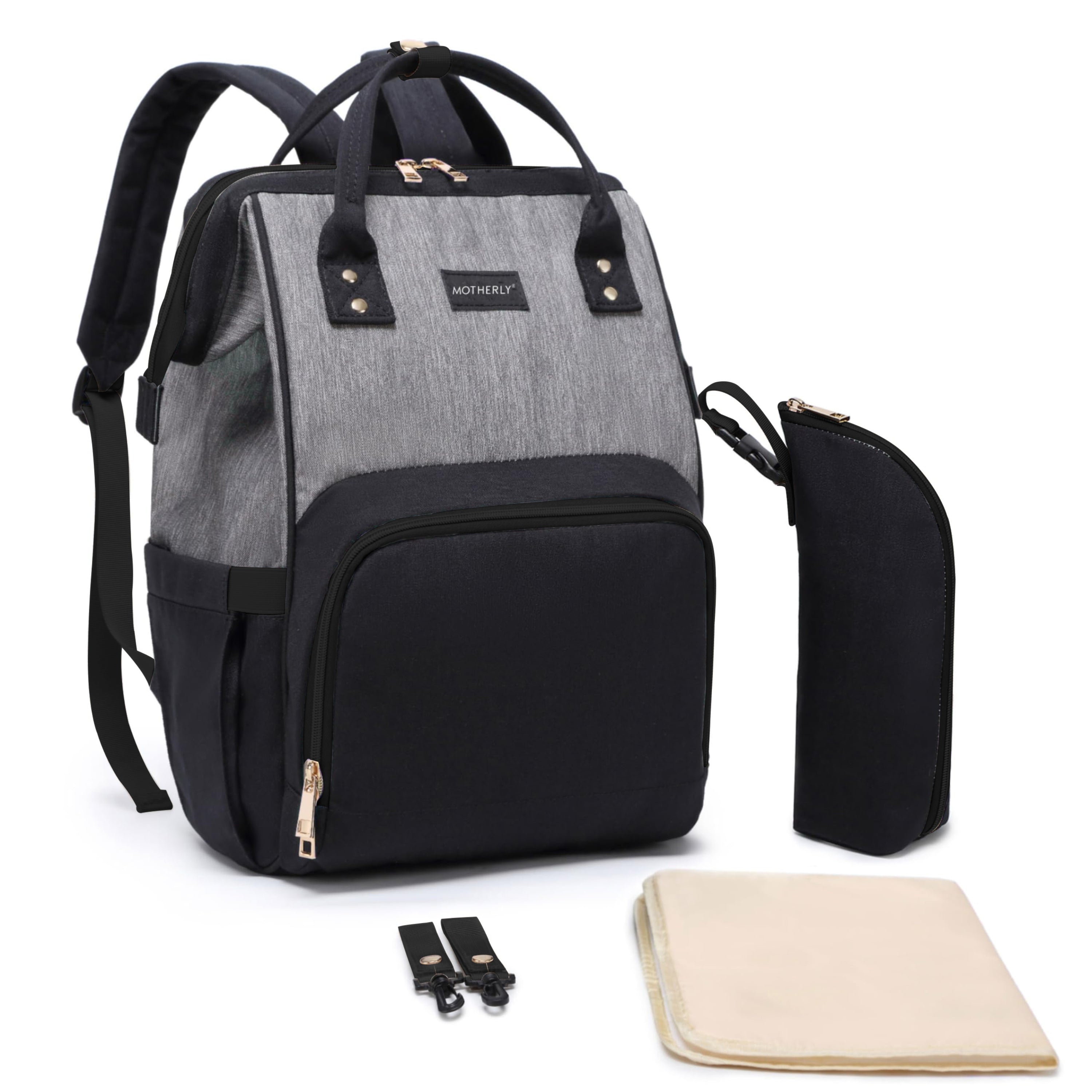 Motherly Crown Diaper Bag for Mothers for Travel with Mat, Stroller Hook, Bottle Cover/Multipocket Baby Bag/Water-resistant Diaper bags for mom/Maternity Bags for Mother and Baby - MOTHERLY