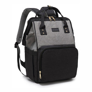 Motherly Crown Diaper Bag for Mothers for Travel with 6 Month Warranty/Multipocket Baby bag for mother travel/Water-resistant Diaper bags for mom/Maternity bags for mother and baby - Black And Gray