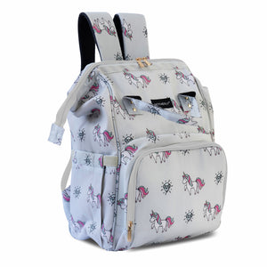 Motherly Elegant Diaper Bag for Mothers for Travel, Maternity Bag for Newborn Baby, Mothers Travelling Bag, Multipocket Water Resistant Baby Bag, Hospital Bag for Moms with Warranty (Unicorn Pink) - Unicorn Diamond Grey