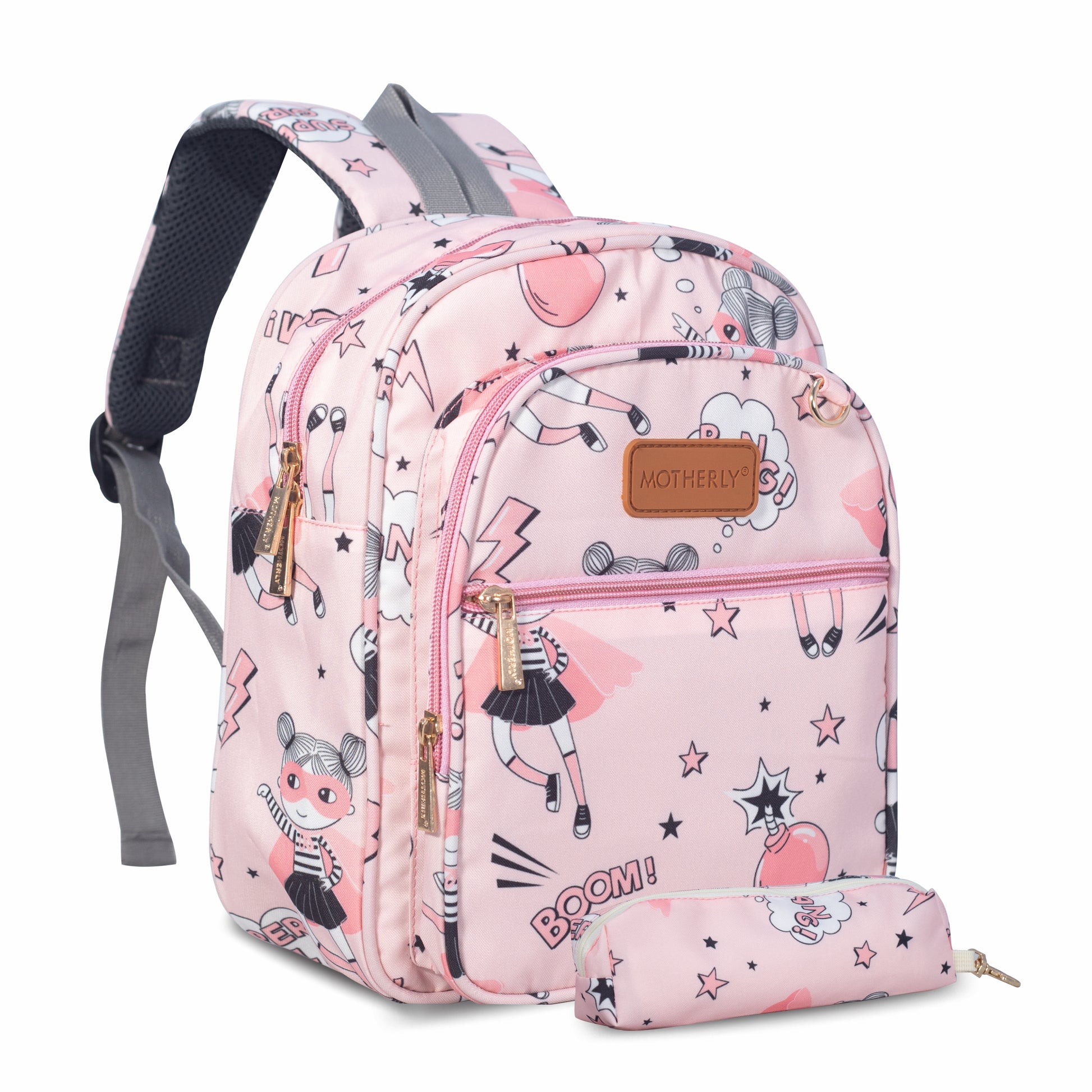 Motherly Kindergarten Backpack, Daycare Bags for Kids, Toddler Bag, Creche Bag Casual Backpack Picnic Bag for Kids, Unisex School Bag for Boys & Girls with Free Pencil Stationery Pouch (11 Inch) - MOTHERLY