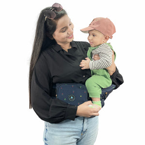 Motherly Ready to Use hip seat Baby Carrier|Convertible Sling Carrier|for 5-36 Months (Blue Flower) - Default Title
