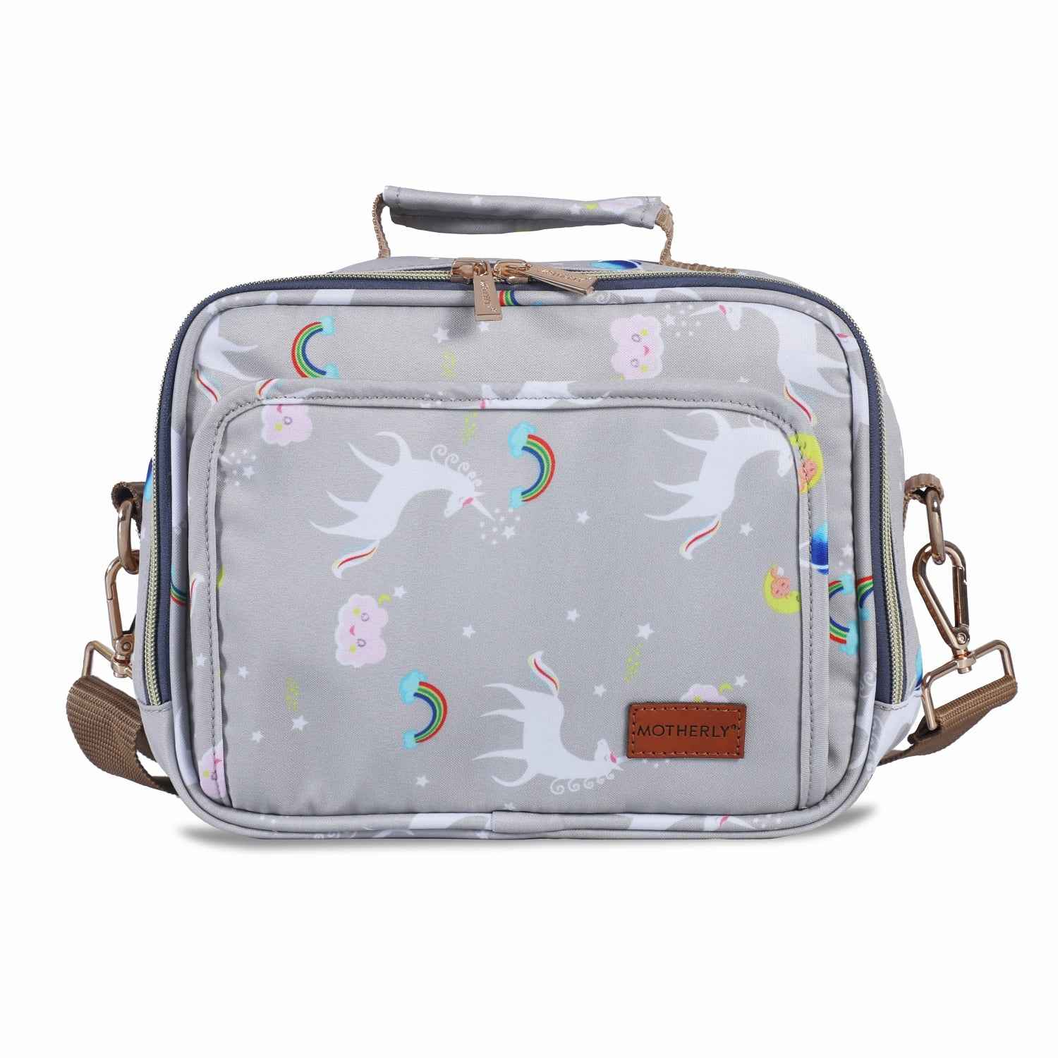 Motherly Mini Diaper Bag for Moms (Unicorn Blue) – Water-Resistant Travel & Maternity Handbag with Multiple Pockets