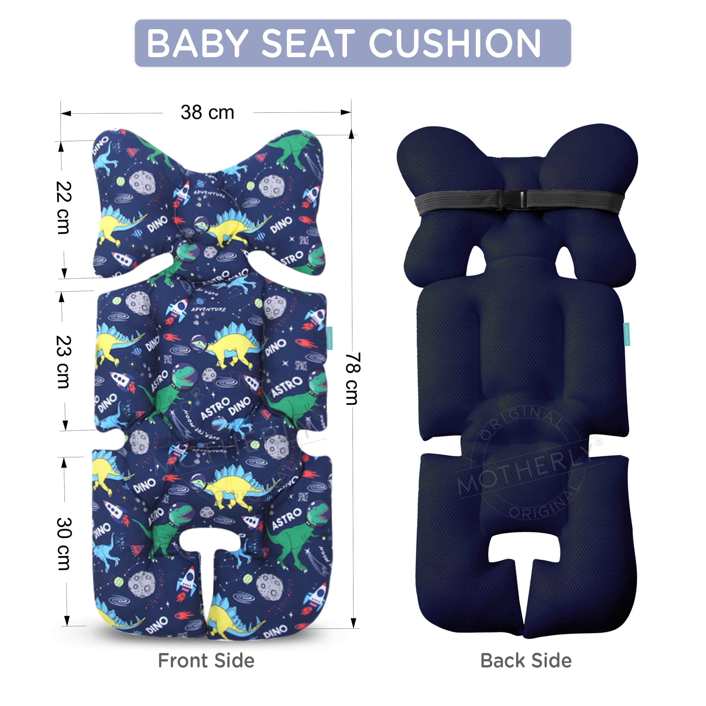 Motherly Baby Stroller Seat Cushion for Strollers, Car Seat & Chair, Breathable, Multi-purpose All-in-one Infant Carriage Cushion, High Chair Seat Cushion, Push Chair Stroller Cushion - MOTHERLY