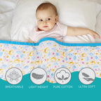 Motherly Baby Blanket 4 Layers Muslin Swaddle Wrap for All Season Blanket for Newborn Baby (Size 110 x 90 Cm) - MOTHERLY