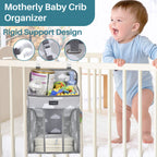 Motherly Baby Crib Organizer Hanging Diaper Storage Detachable Multiple Pockets Stackable Nursery Essentials - MOTHERLY