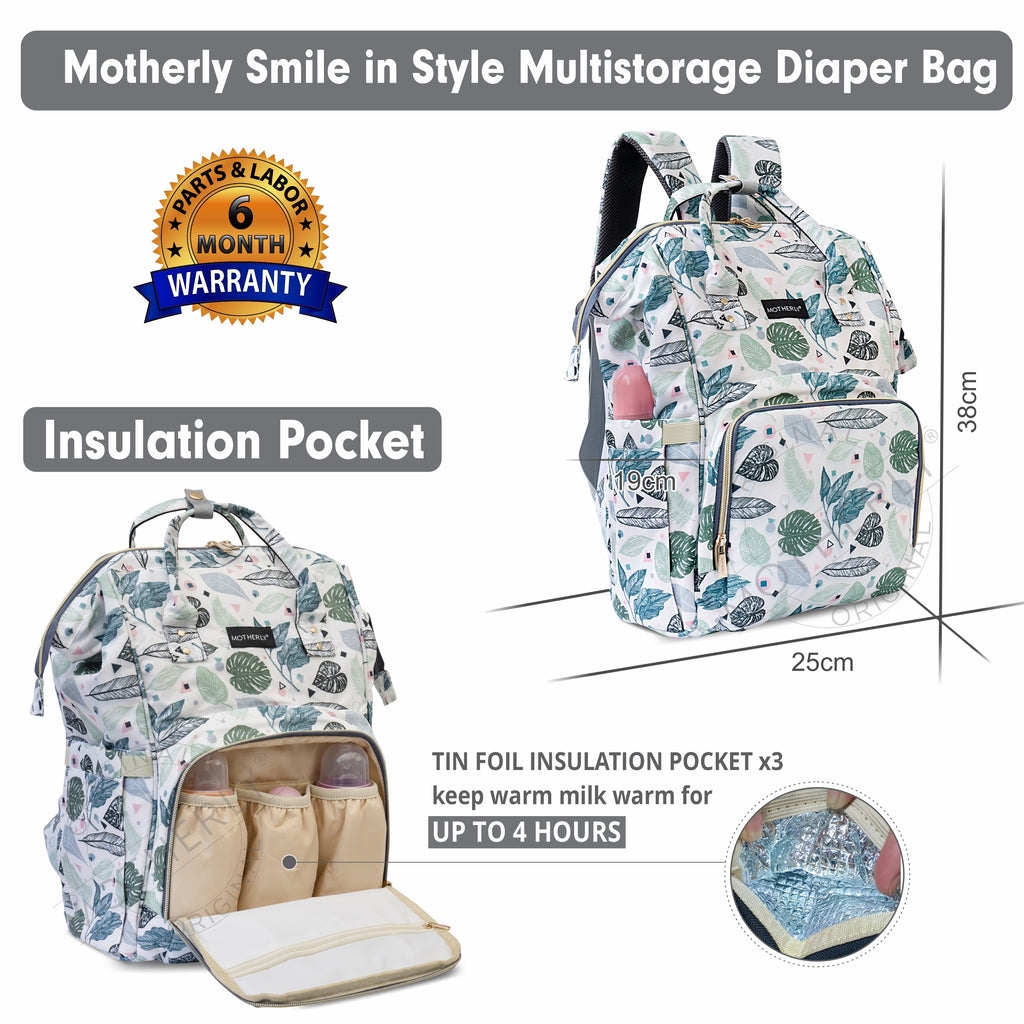 Motherly Elegant Diaper Bag for Mothers for Travel, Maternity Bag for Newborn Baby, Mothers Travelling Bag, Multipocket Water Resistant Baby Bag, Hospital Bag for Moms with Warranty