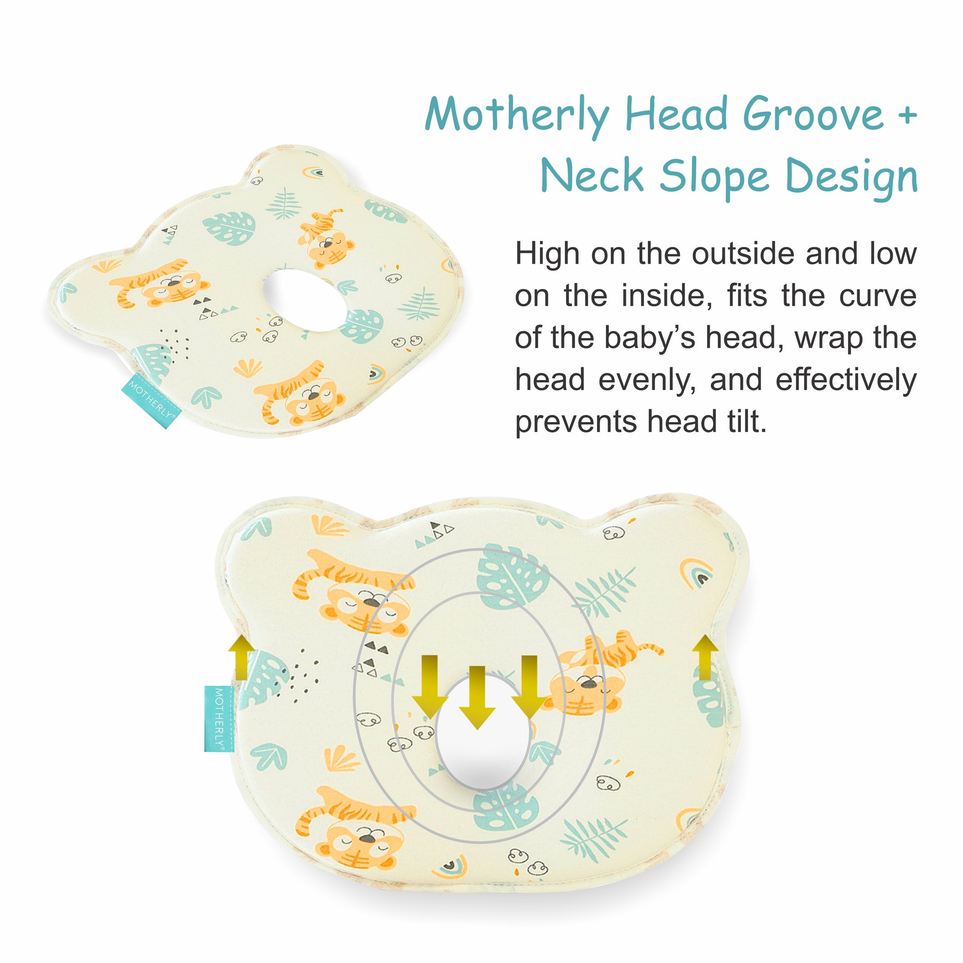 Baby Head Support Pillow Gentle Ergonomic and Comforting Design - MOTHERLY