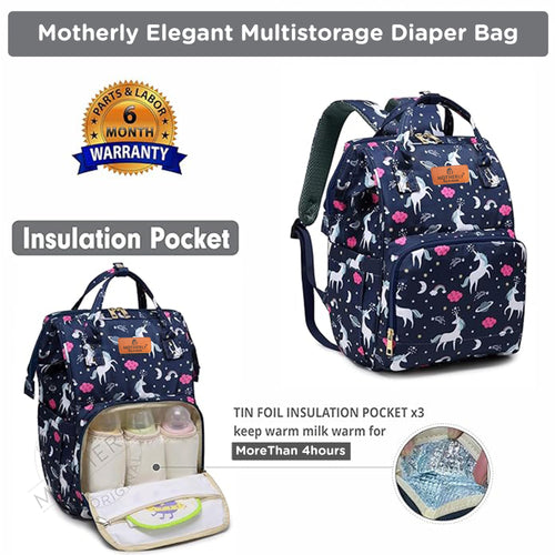 Motherly Elegant Diaper Bag for Moms – Water-Resistant Maternity & Travel Bag with Multiple Pockets & Warranty