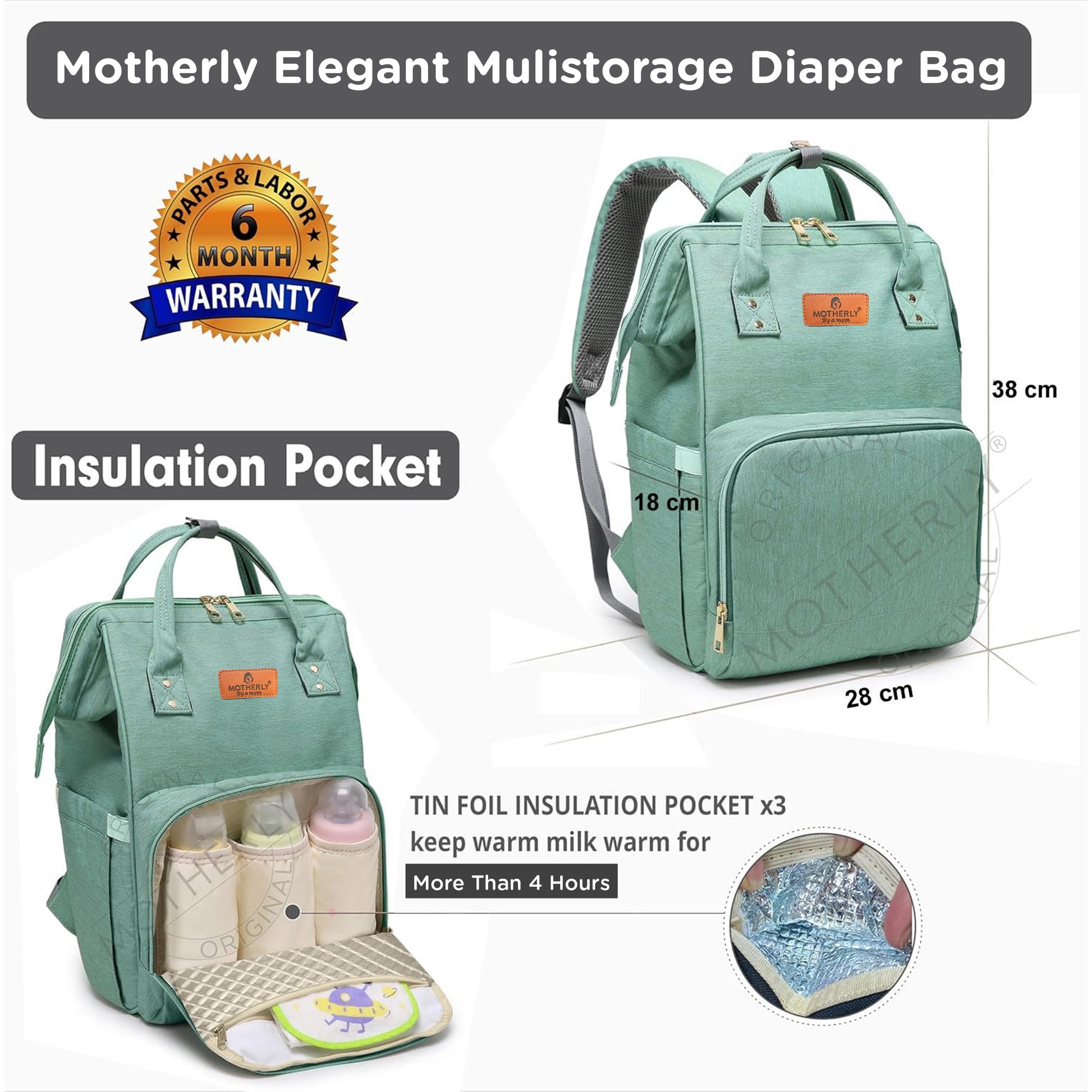 Motherly Everyday Diaper Bag – Travel & Maternity Bag for Moms