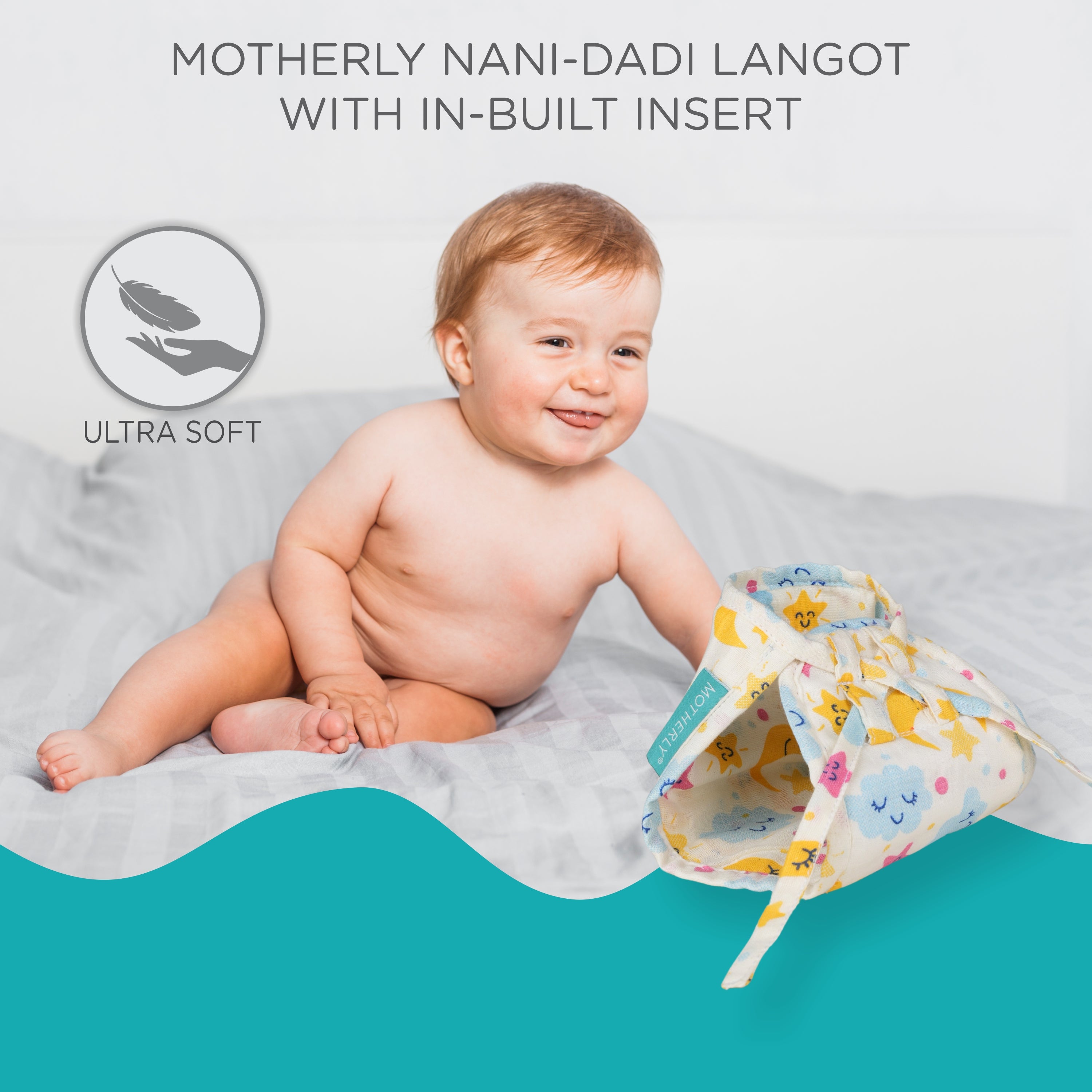 Motherly Millenial Langot for Babies, Reusable, Ultra-Soft langot with in-built insert Nappies(Set of 5, 0-6 Months) - MOTHERLY