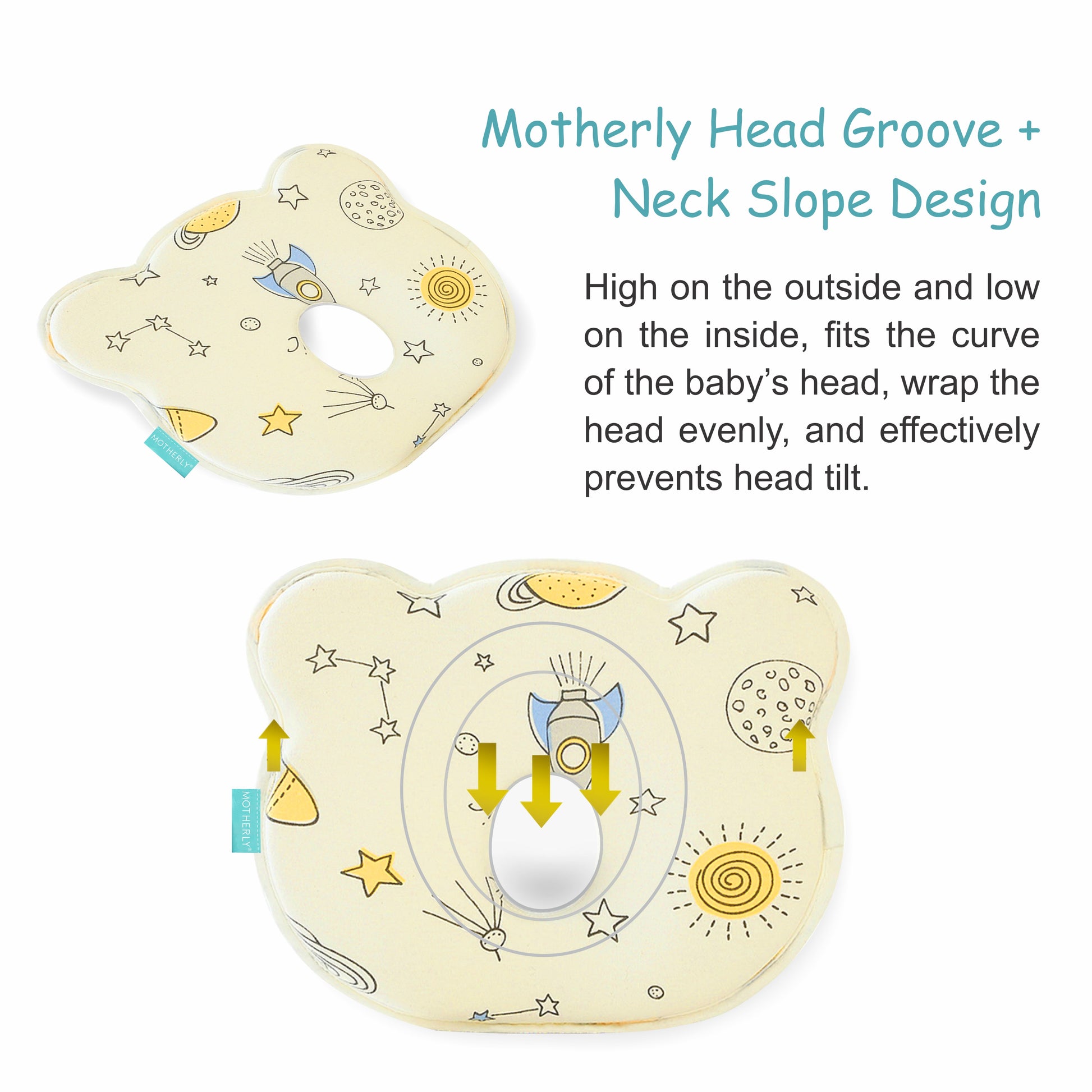 Baby Head Support Pillow Gentle Ergonomic and Comforting Design - MOTHERLY