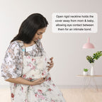 Care Cave Nursing Scarf - Red Grey Flower - MOTHERLY