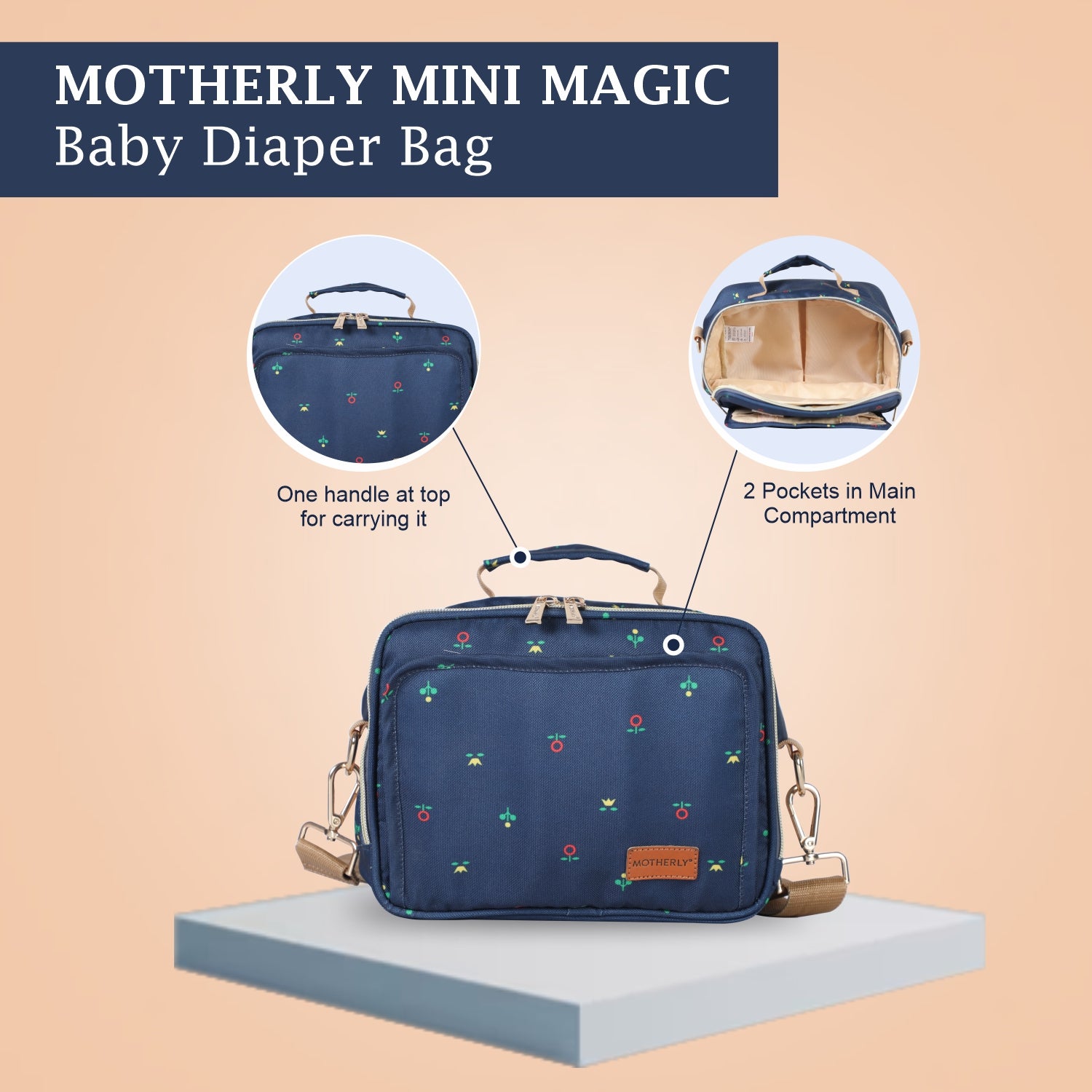 Motherly Mini Diaper Bag for Moms (Unicorn Blue) – Water-Resistant Travel & Maternity Handbag with Multiple Pockets